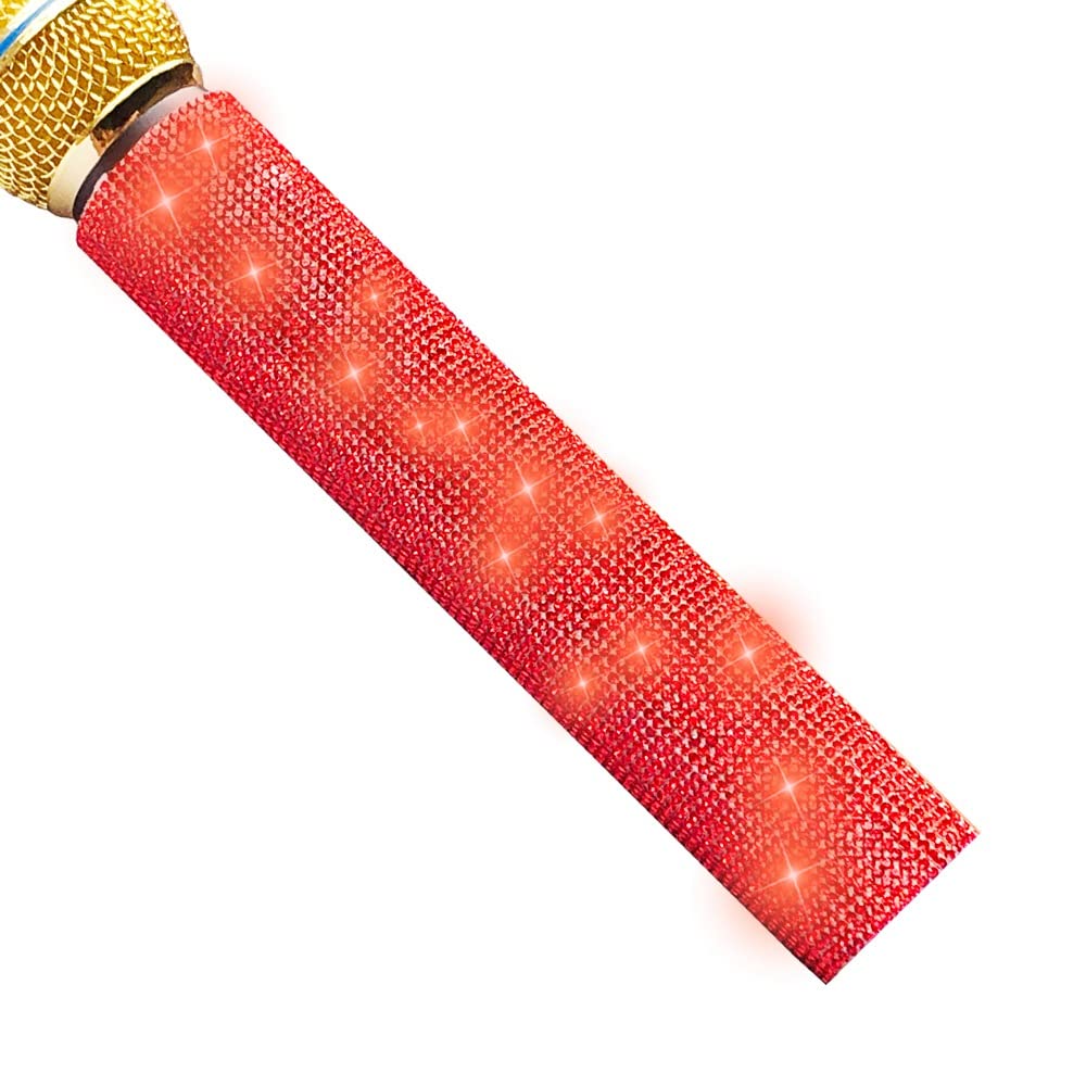 Rk Red Crystal Mic Handle Cover Fits For Shure Wireless Microphone Slx2, Blx2/Sm58, Beta58, Beta87, Beta83, Pg58 Unique Diamond 