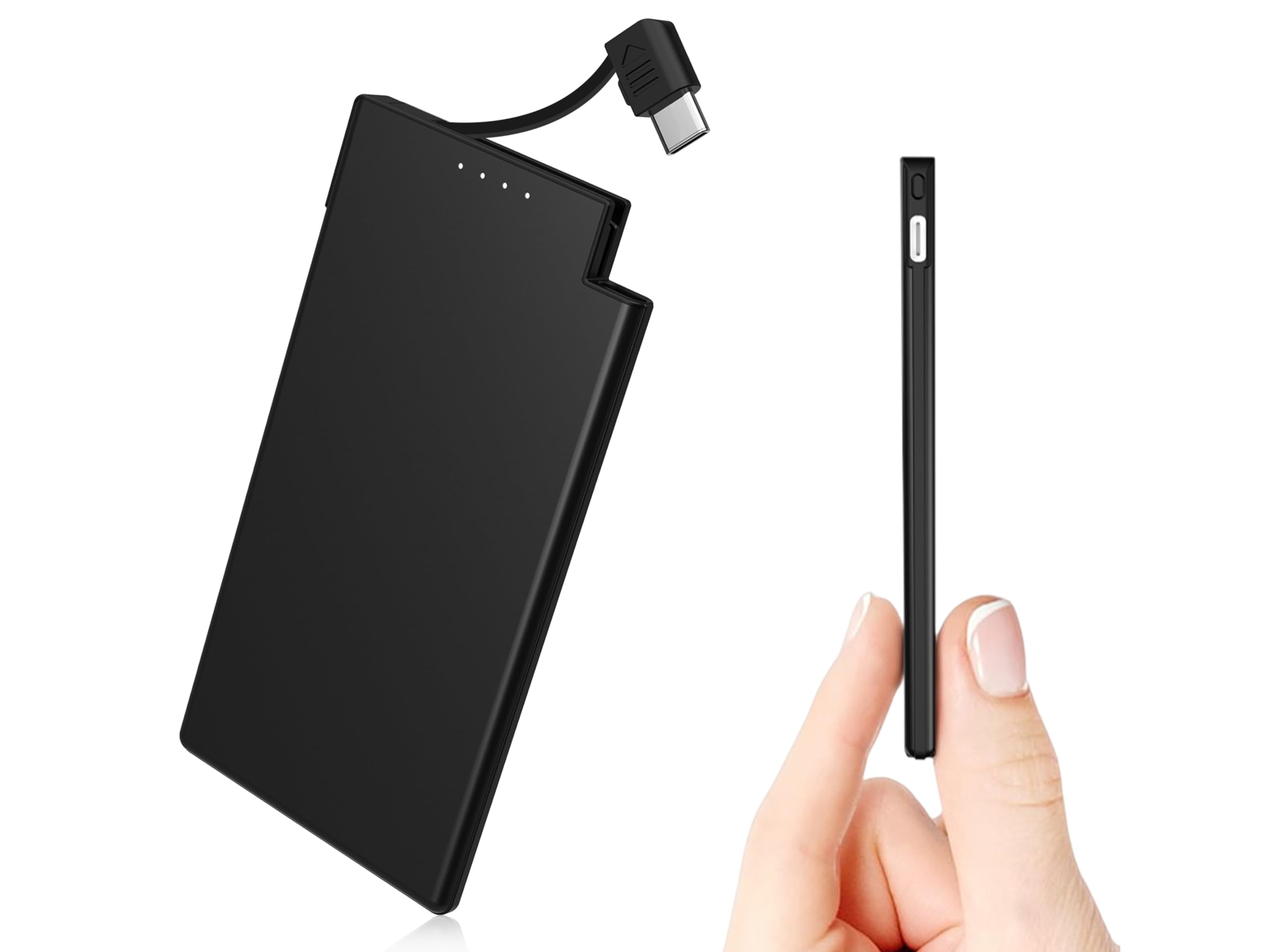 Auskang Portable Charger 5000Mah Power Bank With Built In Usb C Cable Battery Pack Compatible With Iphone15/15 Plus/15 Pro/15 Pr