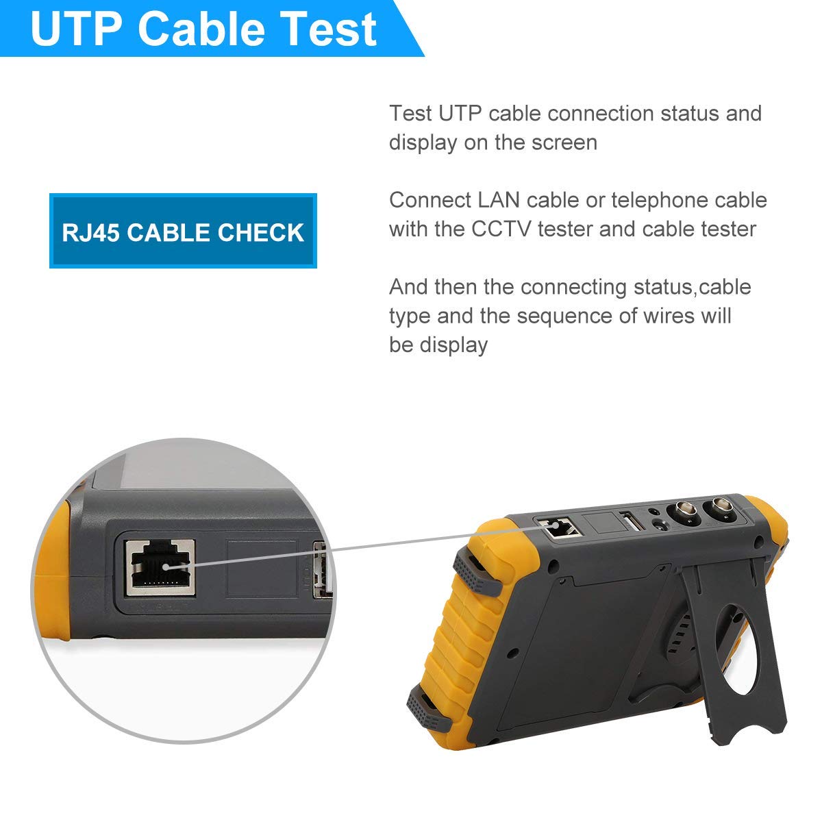 Anpviz 5 Inch 4 In 1 Cctv Monitor Tester, Ahd/Tvi/Cvi/Cvbs Coaxial Analog Video Cctv Tester, Utp/Ptz Cable Test For 1080P/3Mp/4Mp/5Mp/8Mp Analog Security Camera, Vga Dc12V Output Camera