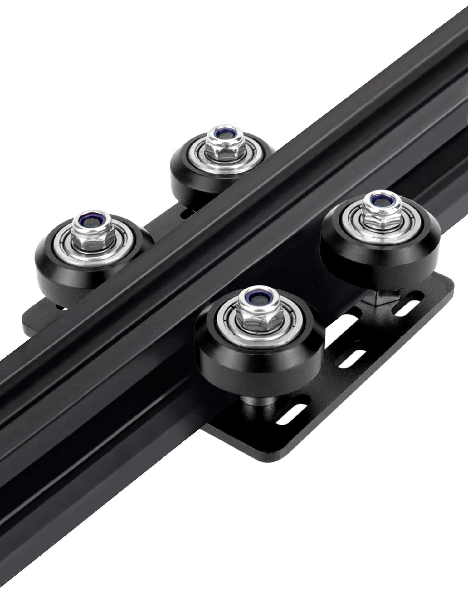 Qwork Small V Wheel Plate, 2 Pack Gantry Rod Plate With Wheel, 65Mm X 65Mm For 2020V Aluminum Profile Plate, Cnc And 3D Printer