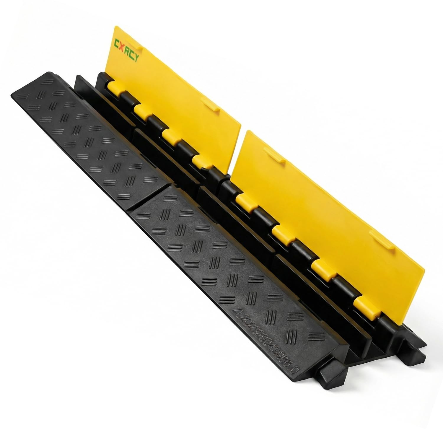 CXRCY Rubber Ramp Cable Protector Ramps Wire Hose Protective 2 Channel Traffic Rubber Plastic Cord Cover Speed Bump for Asphalt 