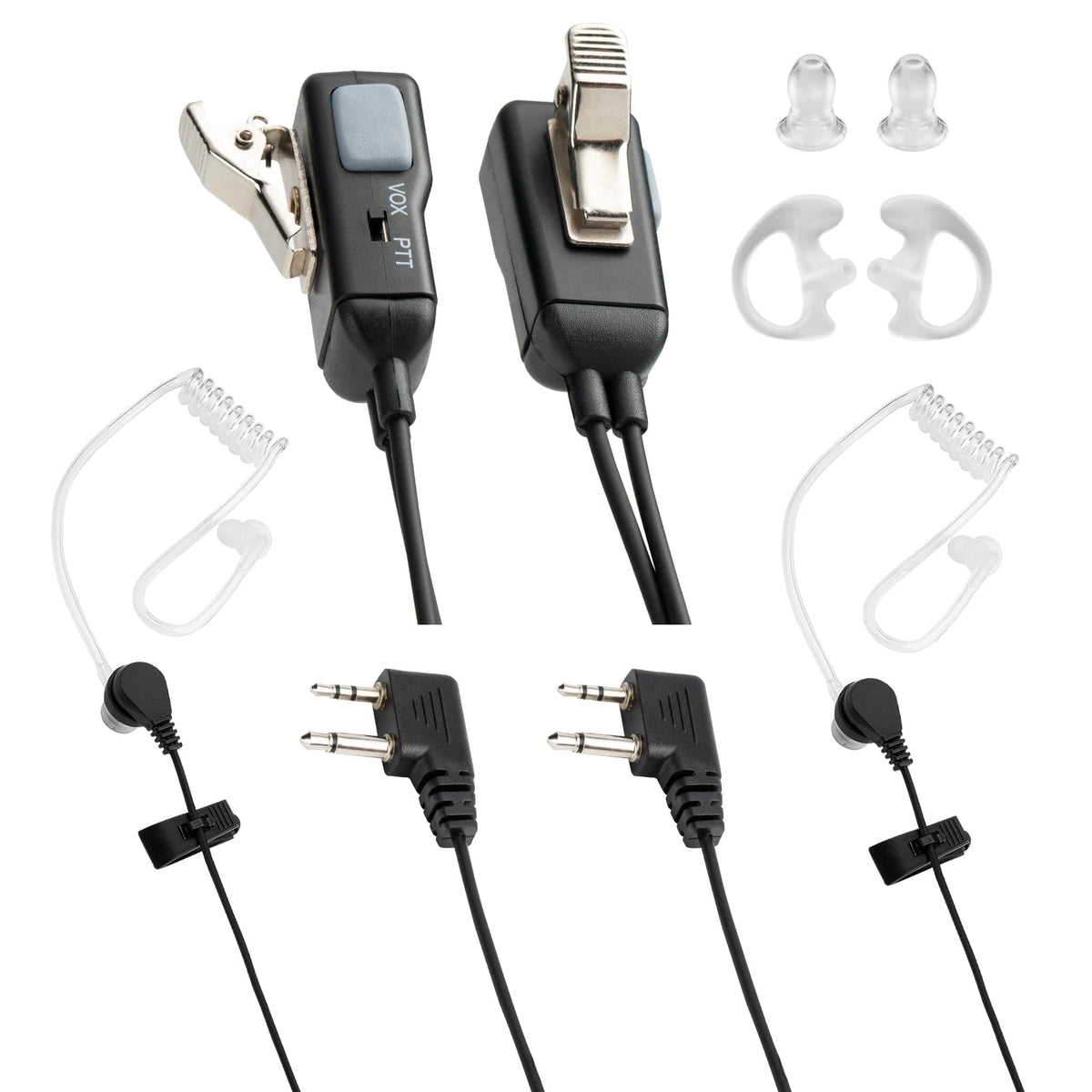 Pofenal Single Wire Walkie Talkie Earpiece Compatible For Midland Gxt Lxt Radio With Ptt Mic Tansparent Air Acoustic Tube Survei