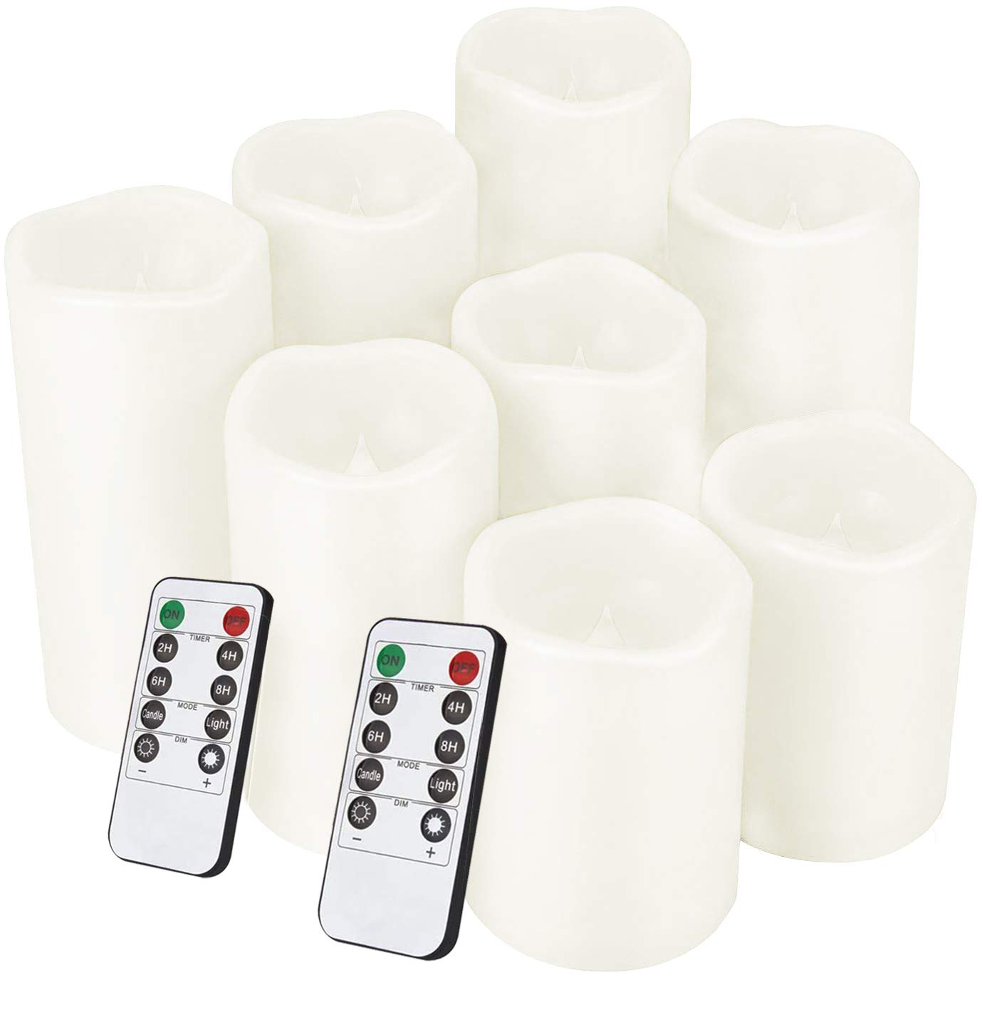 Salipt Flameless Candle, Led Waterproof Candles Set Of 8 (D 3'' X H 3''3''4''4''5''5''6''6) Battery Operated Candles,Flameless C