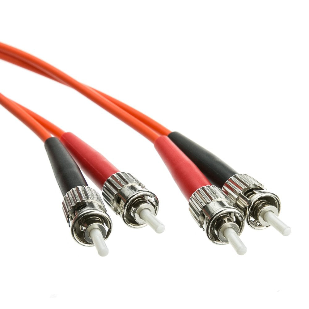 Cablewholesale Fiber Optic Cable, 1 Meter (3 Feet) St To St Straight Tip/Bayonet Connector Duplex 62.5/125 Om1 Multi Mode Fiber