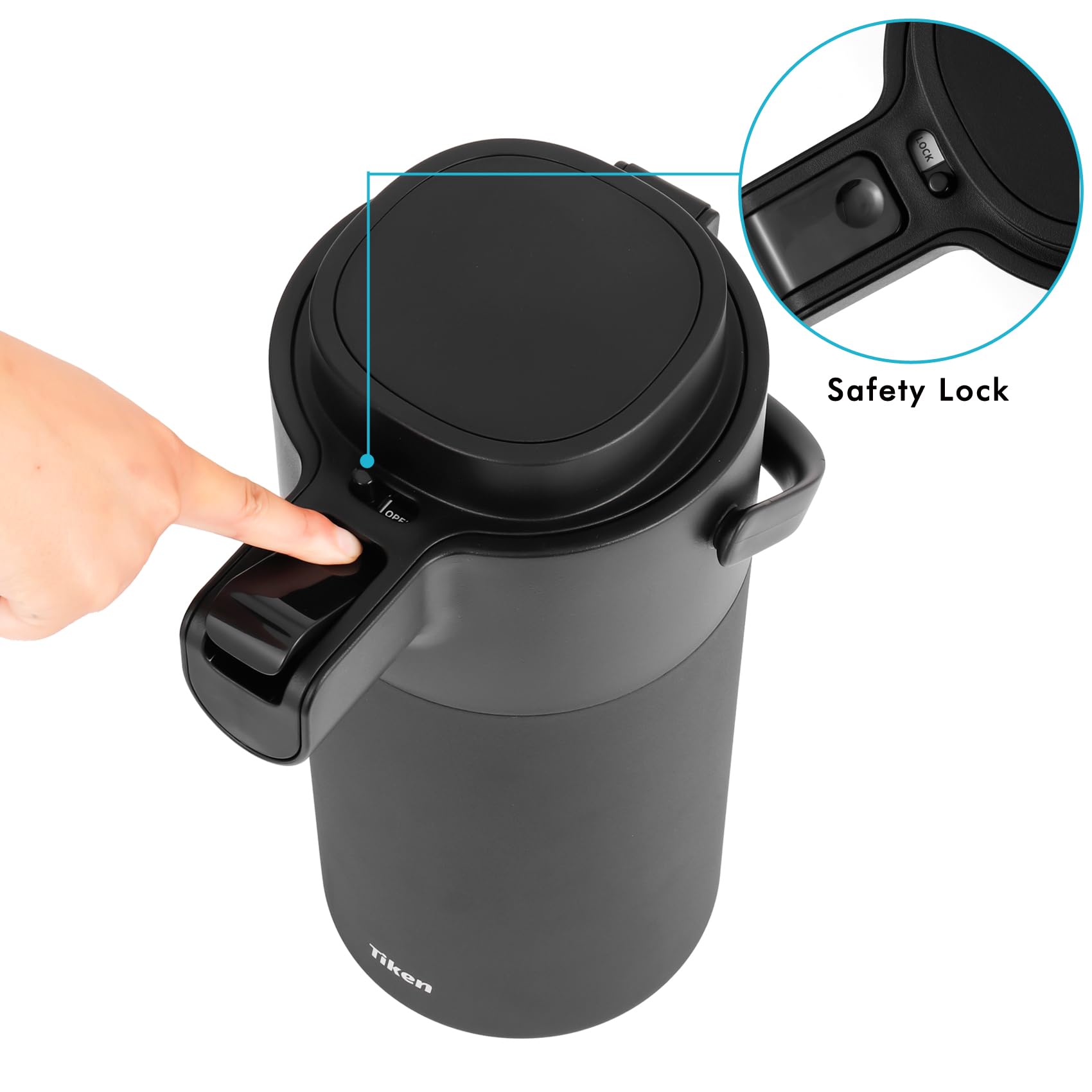 Tiken Airpot Coffee Dispenser With Pump   Coffee Carafes For Keeping Hot   Beverage Dispenser   135Oz/4L Thermal Coffee Carafe F