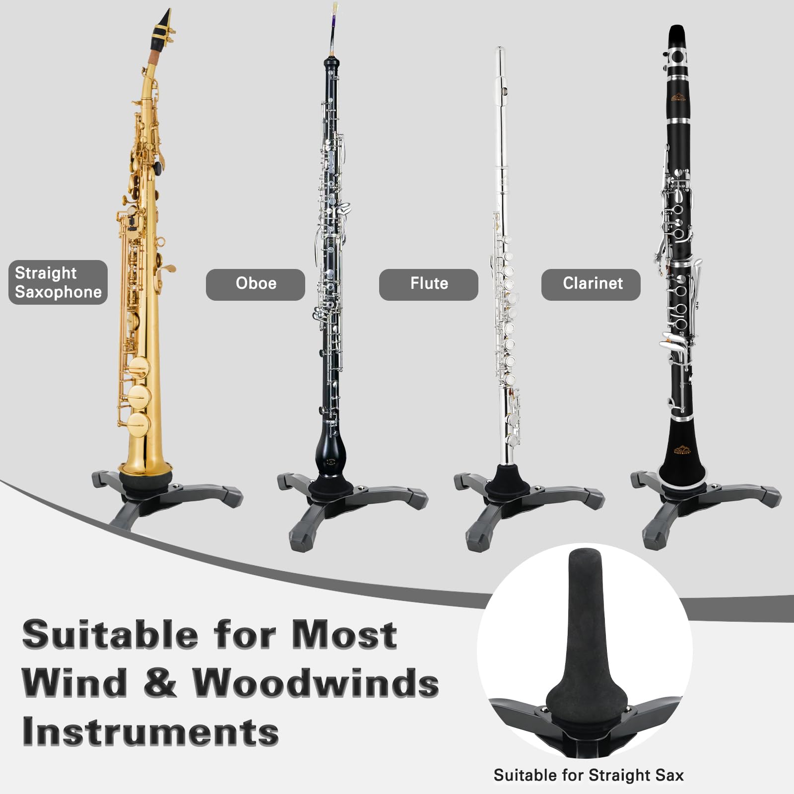 Eastrock Soprano Saxophone Stand Folding Saxophone Stand Saxophone Holder Rack With Carrying Bag (Soprano Saxophone Stand)