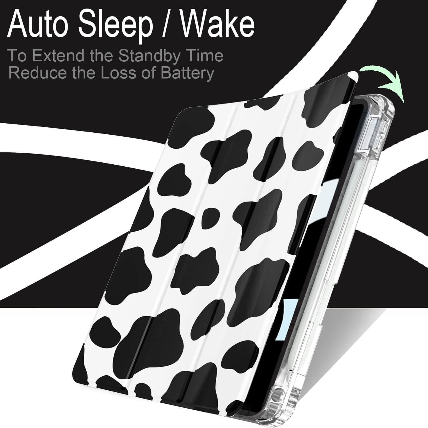 Feams Case For Ipad 10Th Generation 10.9 Inch Case, Slim Lightweight Trifold Ipad 10.9 Case Clear Back Transparent Cover With Pe