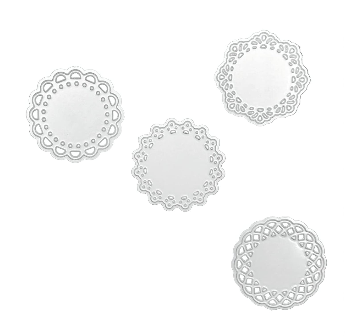 Metal Die Cuts Set Include 4 Different Patterns Round Lace Flower Border Cutting Dies Cut Stencils For Scrapbooking Photo Album
