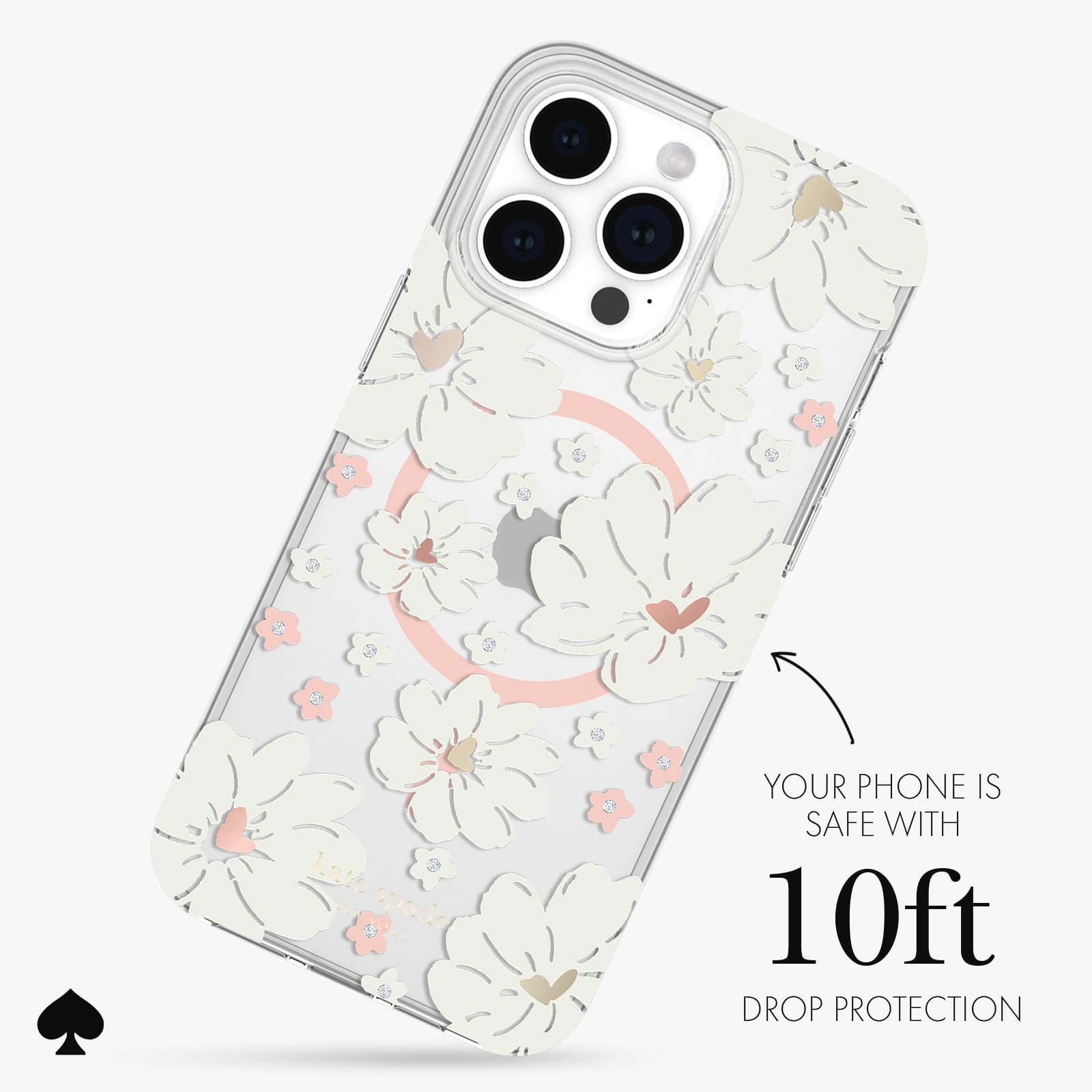 Kate Spade New York Iphone 15 Pro Max Case, Compatible With Magsafe   Classic Peony