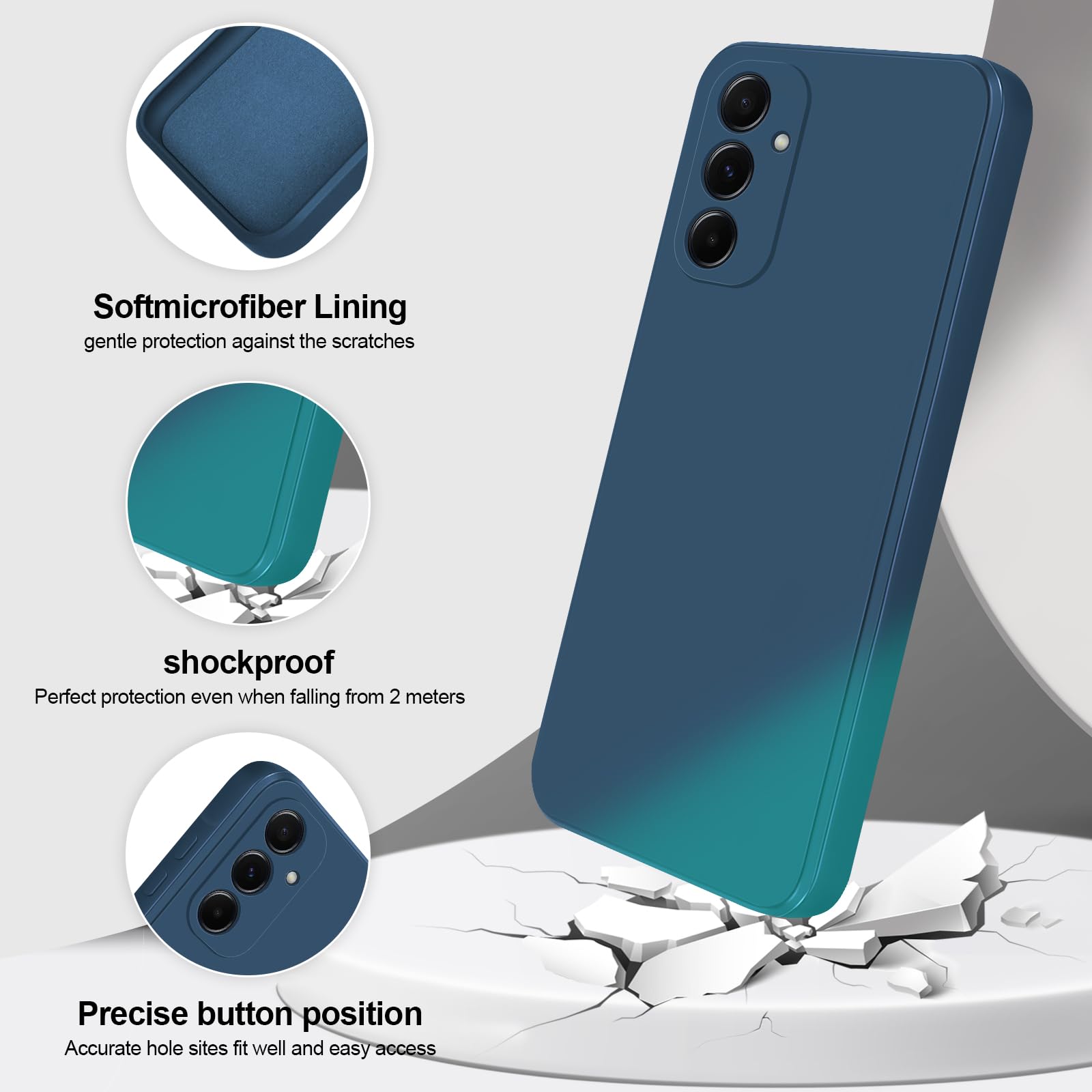 Giiyoon Silicone Case Compatible With Samsung Galaxy A55 5G, Full Body Silky Soft Touch Phone Case With Camera Protection, Shock