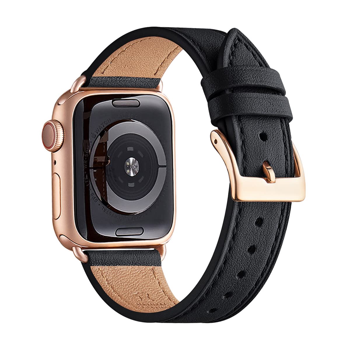 Bestig Band Compatible For Apple Watch 38Mm 40Mm 41Mm Or 42/44/45/49Mm, Genuine Leather Replacement Strap For Iwatch Series 8 7