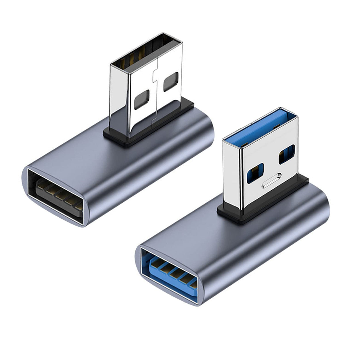 Areme 90 Degree Usb 3.1 Adapter 2 Pack, Left And Right Angle Usb A Male To Female Converter Extender For Pc, Laptop, Usb A Charg