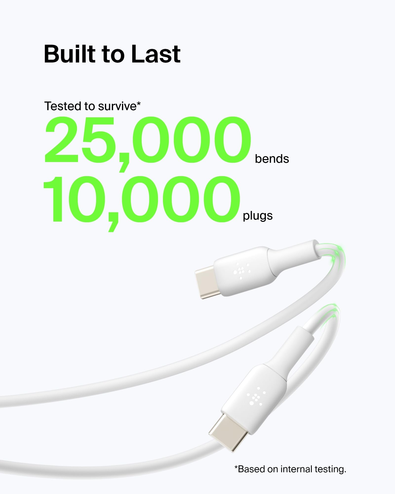 Belkin BoostCharge USB C Cable (6.6ft/2M), USB C to USB A Cable, USB Type C Cable for iPhone 16 Series, Samsung Galaxy S25, S24, Pixel 9, iPad Pro, Nintendo Switch, Carplay, & More   White (2 Pack)