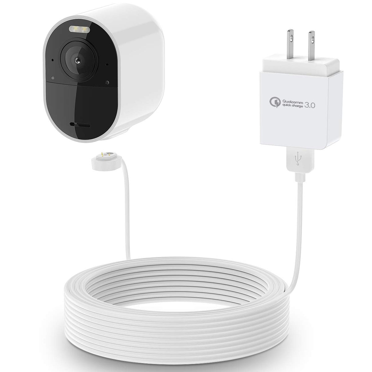Okemeeo 30Ft Charging Cable For Arlo Pro 3 And Arlo Ultra, Magnetic Power Cable With Power Adapter Continuously Charging Arlo Ul