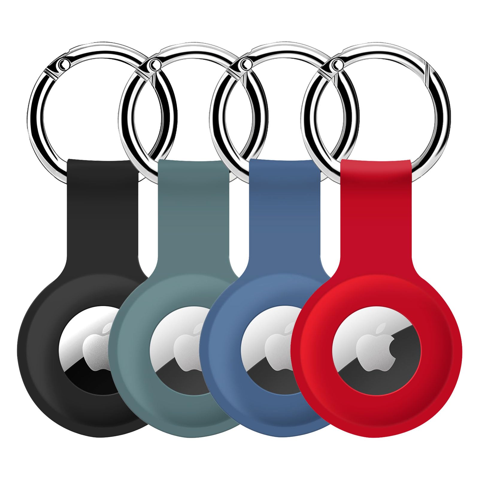 Colorcoral Airtag Keychain Holder Shockproof Airtag Case Multi Color Protective Silicone Air Tag Accessories Tracker Cover Compa