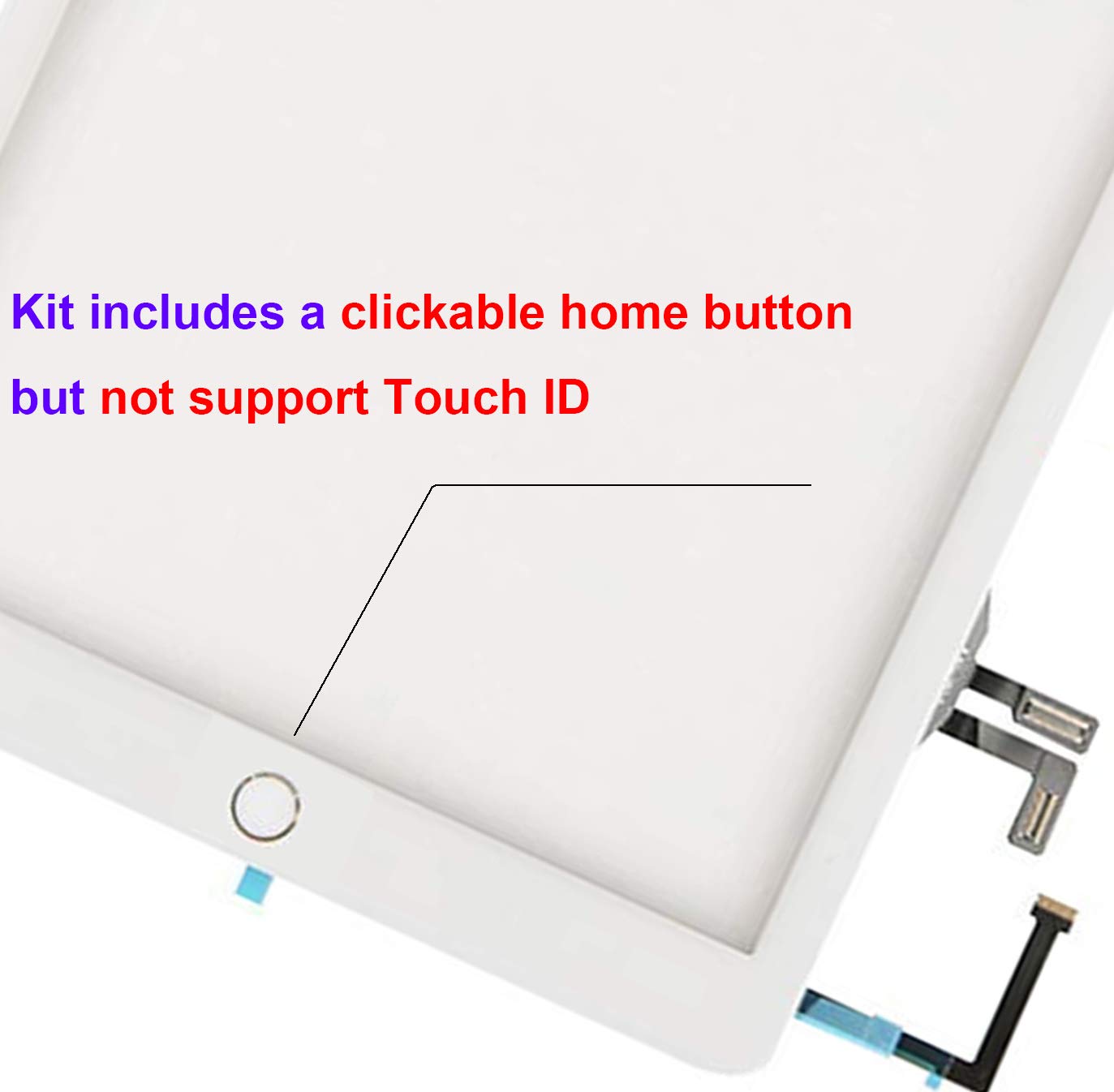 Dedia White Touch Screen Replacement For Ipad 5 2017 9.7 Inch, A1822 A1823 Digitizer Glass Assembly With Home Button + Pre Insta