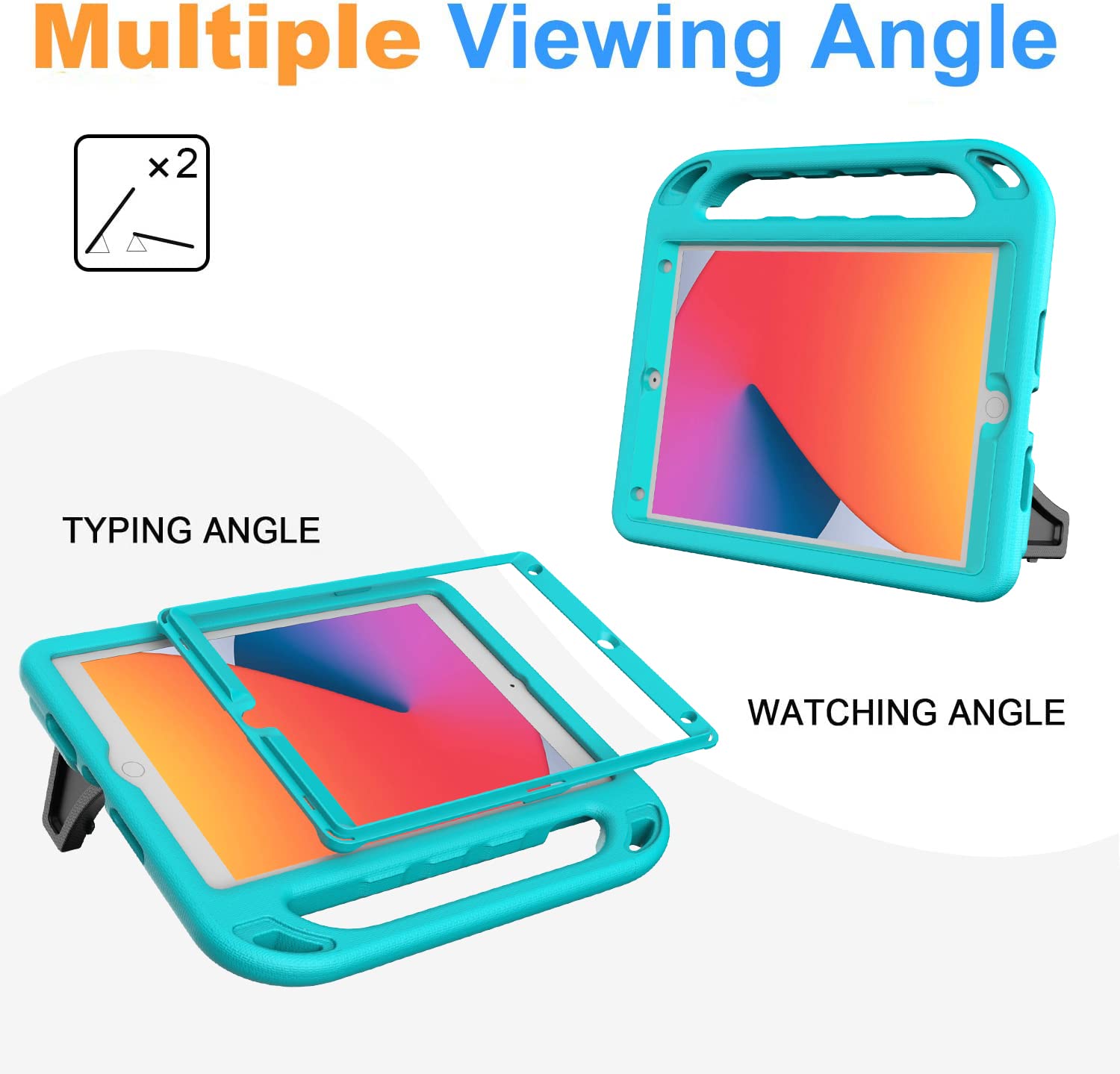 Bmouo Kids Case For Ipad 10.2 2021/2020/2019   Ipad 9Th/8Th/7Th Generation Case For Kids, With Built In Screen Protector, Shockp