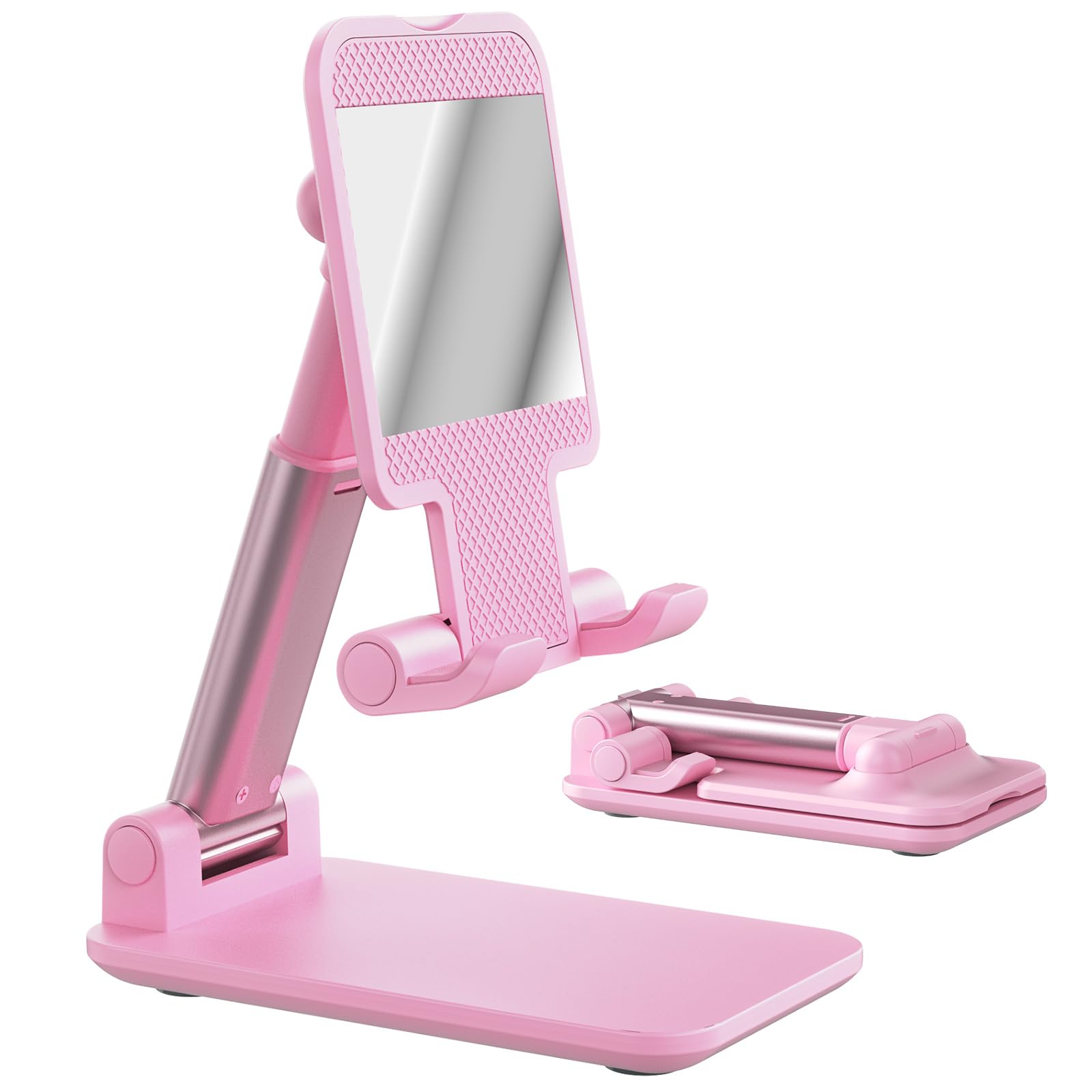 OGMAPLE Phone Stand, Pink Cell Phone Holder Cute Office Desk Accessories Compatible with All Smart Phones