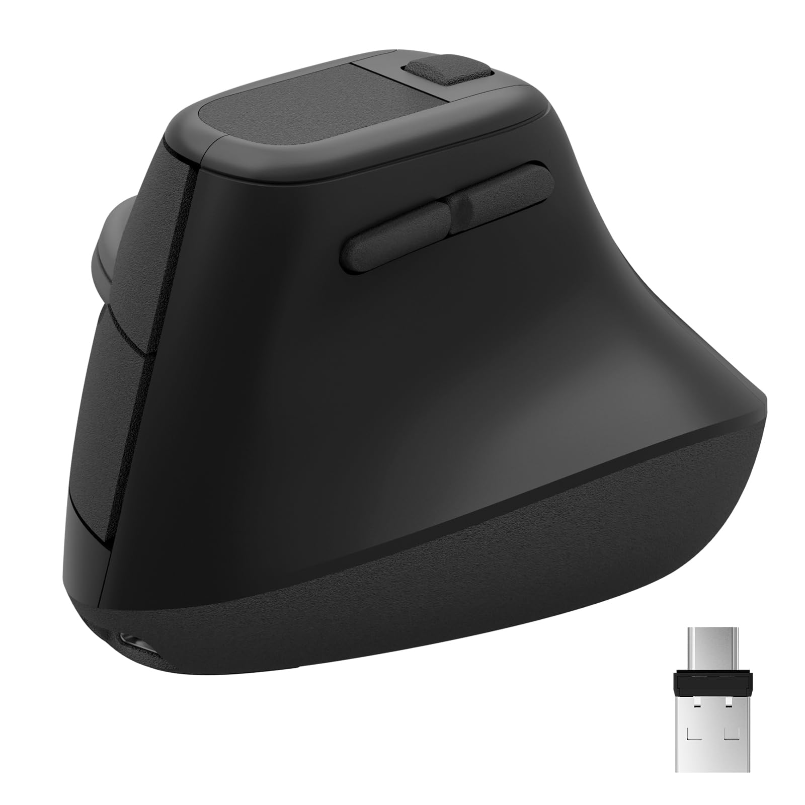 Zhaman Ergonomic Vertical Mouse, 2.4G Usb & Type C Rechargeable Mouse, Ergo Wireless Mouse With 3 Adjustable Dpi For Pc/Notebook