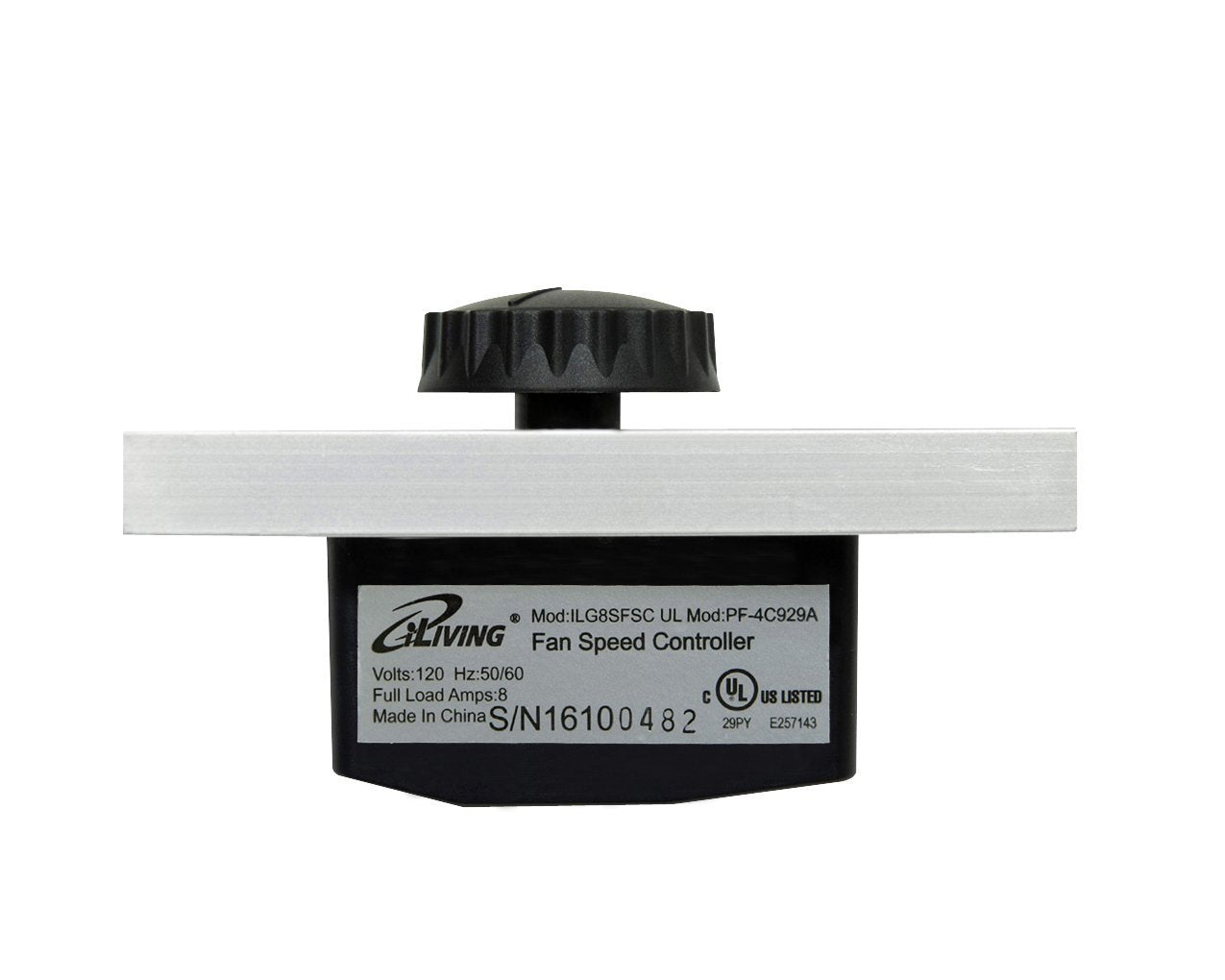 Iliving Ilg8Sfsc Solid State Variable Adjustable Precision Fan Speed Controller 120V 8A , Black