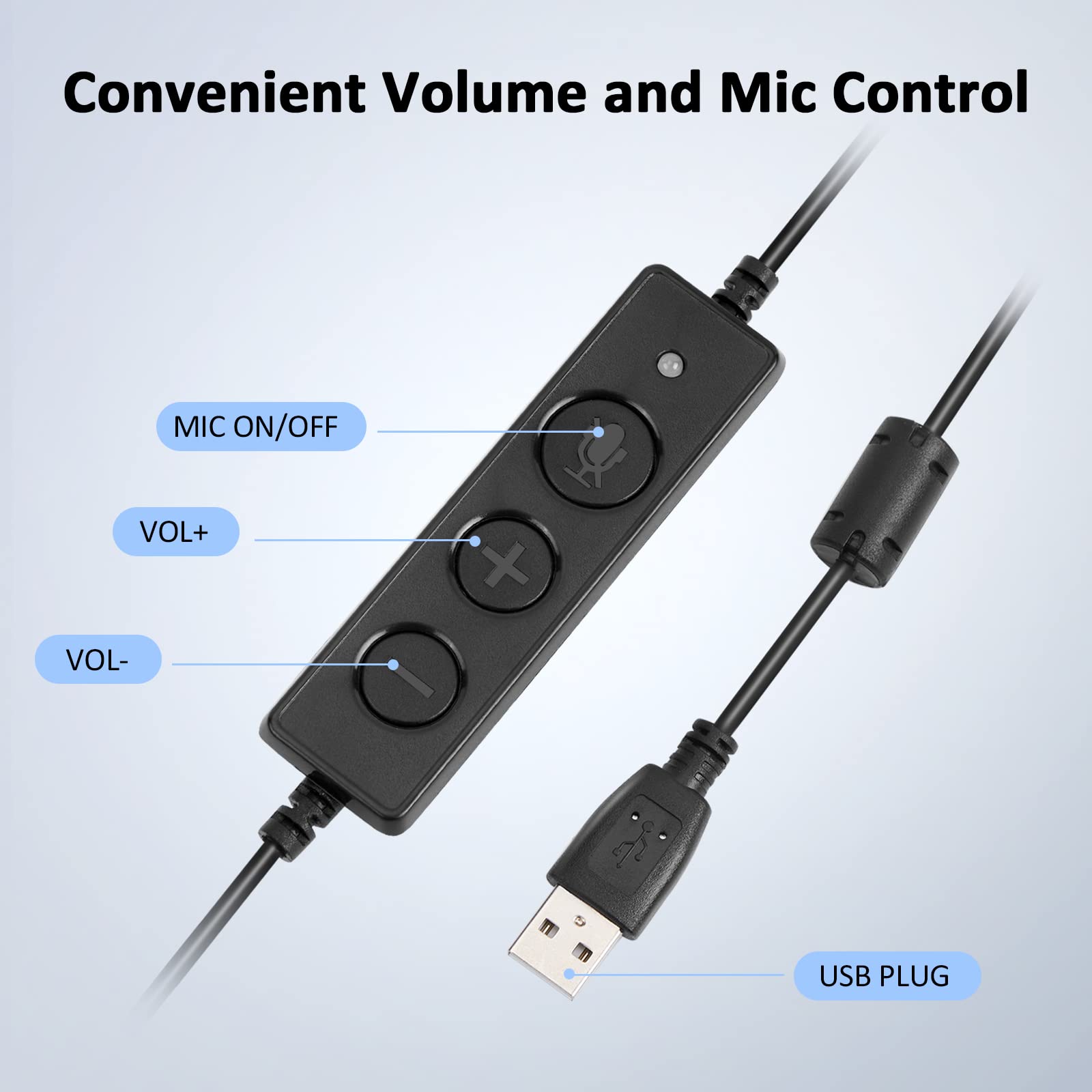 Agptek Hands Free Call Center Noise Cancelling Corded Monaural Headset Usb Headset With Microphone For Pc Headphone With Mic Mir