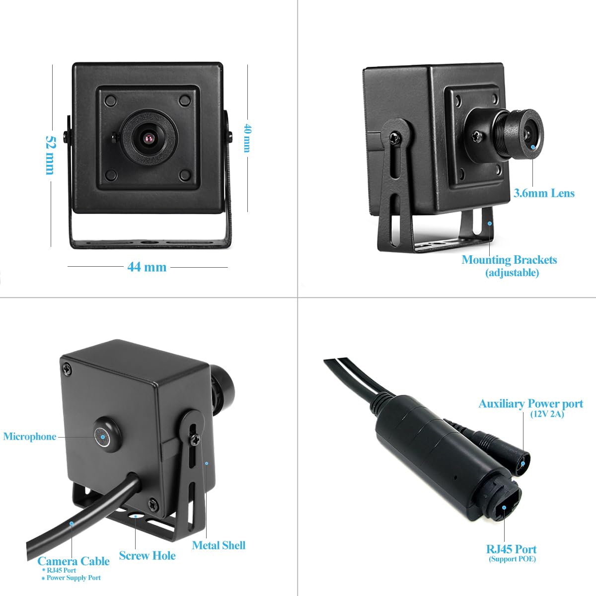 Revodata 5Mp Poe Mini Ip Camera With Audio,Ultrahd Indoor Small Security Camera 3.6Mm Lens(75 Fov), H.265/H.264, Smart Phone/Pc