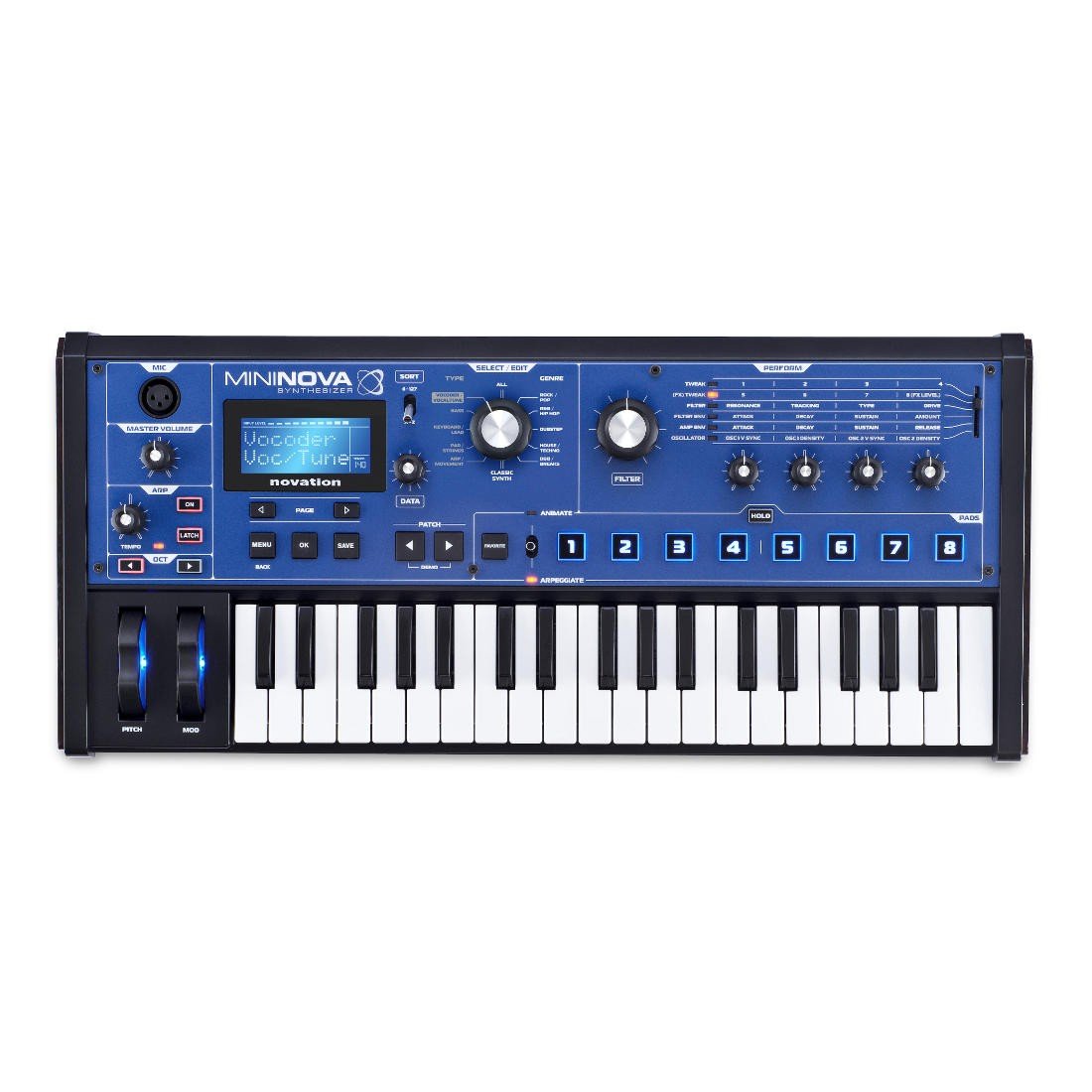 Novation Mininova Analogue Modelling Compact 37 Mini-Key Synth - Tough, Compact, Powerful Mini-Synth With Pitch-Correcting Effec