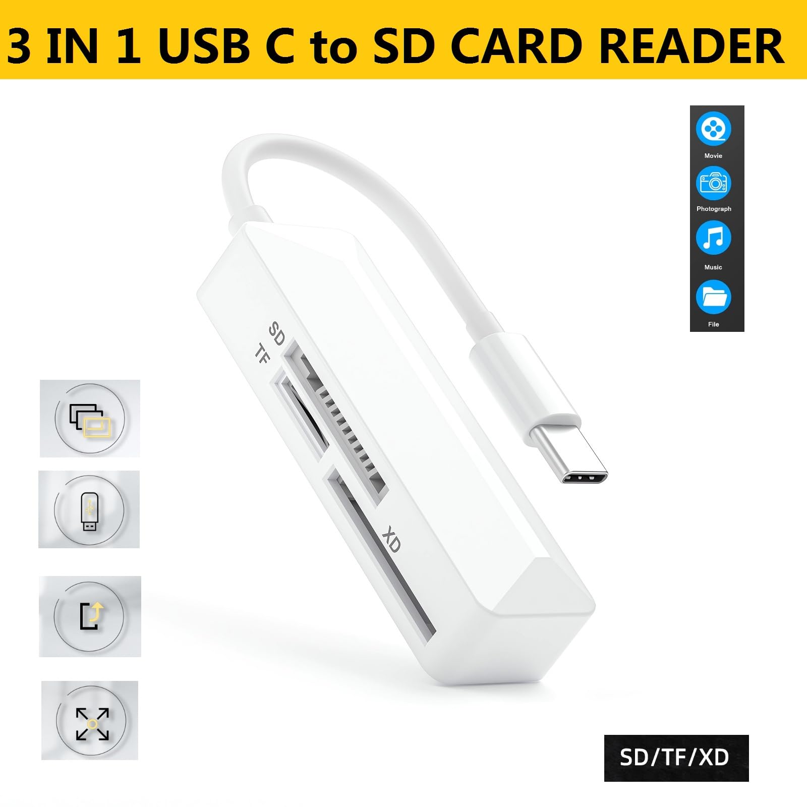 Micro Sd Card Reader For Iphone 15,[Mfi Certified] Usb Type C Memory Sd Card Reader Adapter Sd Tf Xd Picture Card Camera Viewer