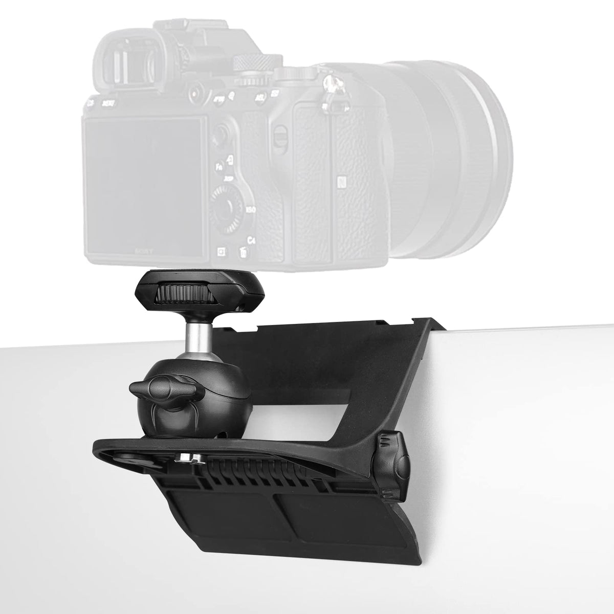 Raubay Monitor Top Camera Mount Clamp, Hanging Webcam Stand With 1/4'' Screw, For Live Stream, Video Conferencing, Youtube, Tikt