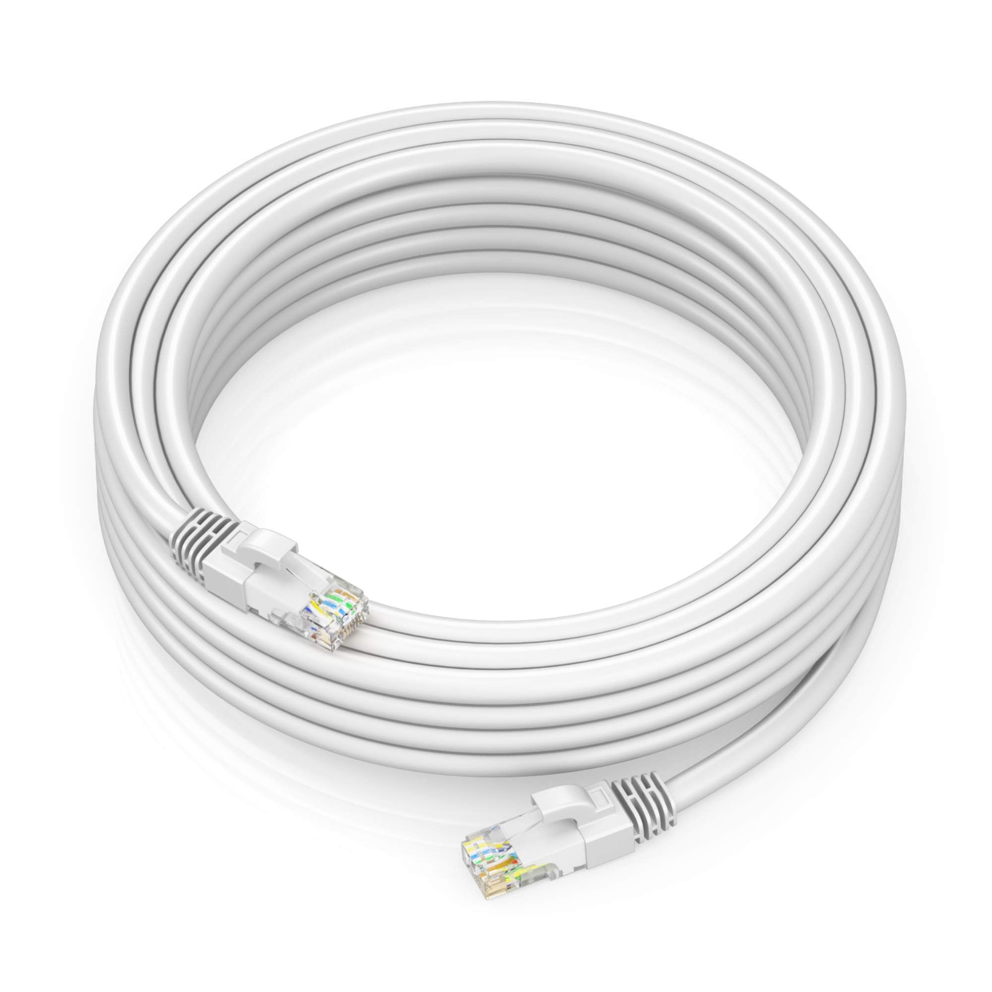 Maximm Cat 6 Ethernet Cable 50 Ft   High Speed Lan Cable, Internet Cable, Patch Cable, And Network Cable   Utp, 10Gbps, 550Mhz Ethernet Cord   White