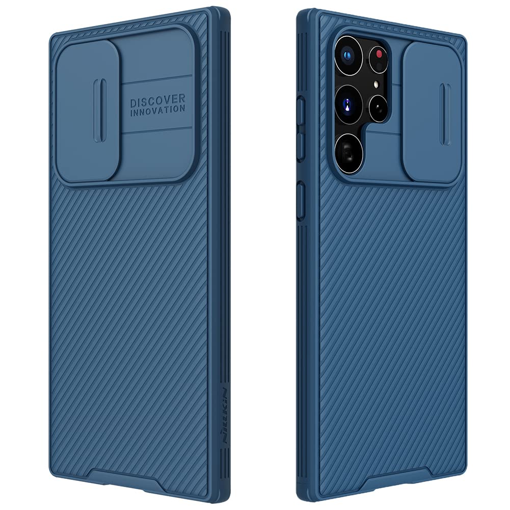 Mangix Galaxy S22 Ultra Case With Camera Cover,S22 Ultra Slim Fit Thin Polycarbonate Protective Shockproof Cover With Slide Came