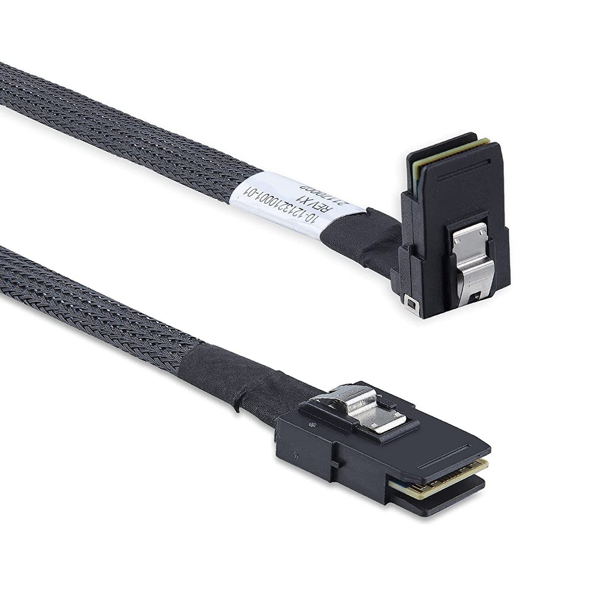 10Gtek 6G Internal Mini Sas Sff 8087 To Sff 8087 Cable, Straight To Right Angle, 100 Ohms, 1 M(3.3Ft)