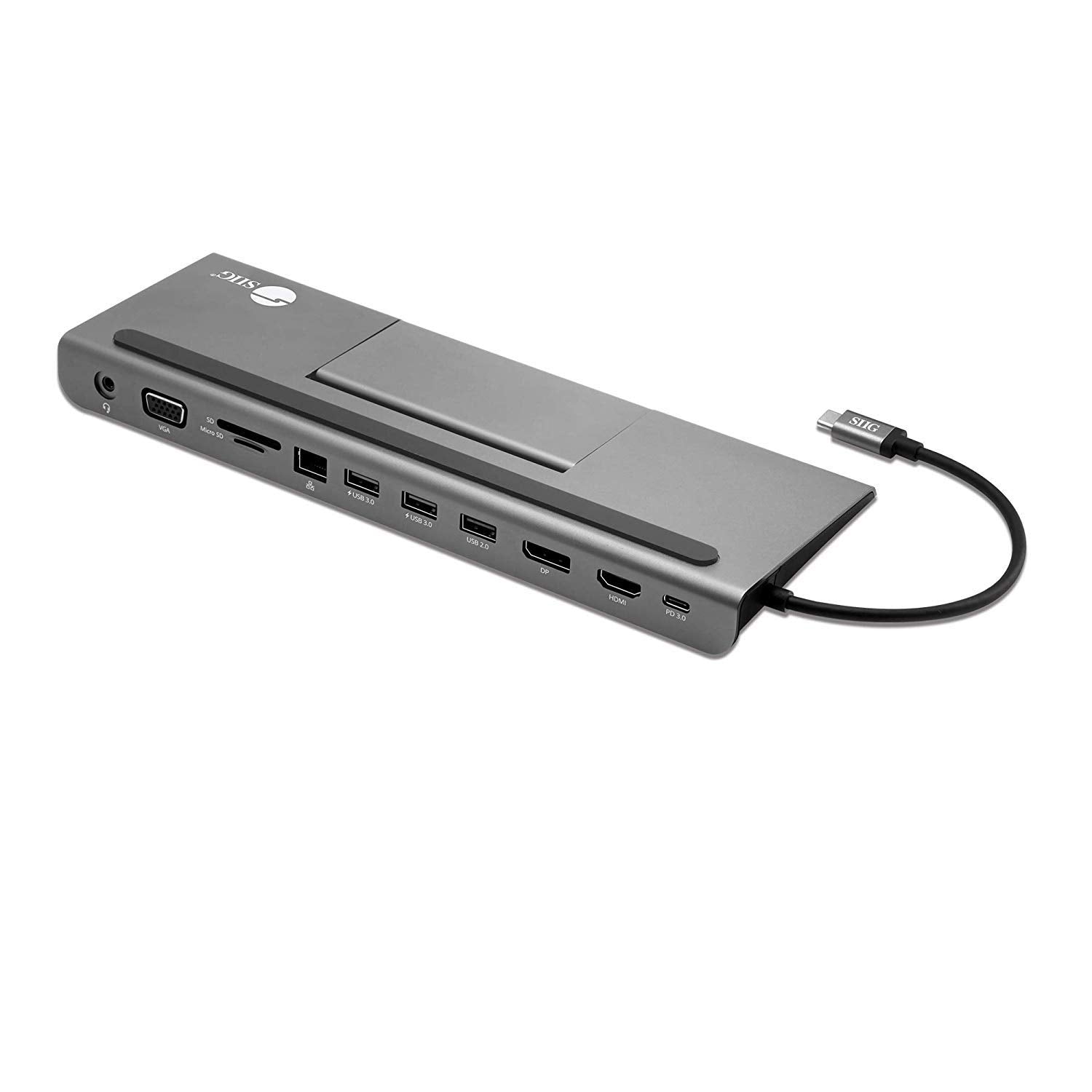 SIIG USB C MST Triple Monitor Docking Station for Windows Thunderbolt 3 Compatible [Single 4k, Dual 1080p, Triple 720p] 100W PD 