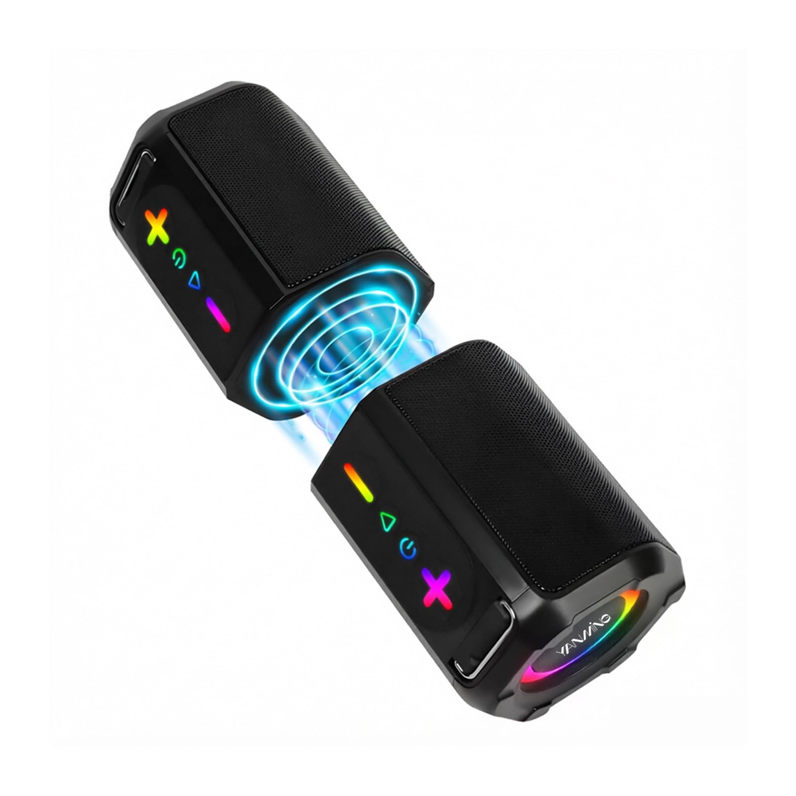YanMing 2in1 Magnetic Split Bluetooth Speaker, 30W Loud Portable Wireless Speaker BT5.4 with Deep Bass, IPX6 Waterproof, 24H P
