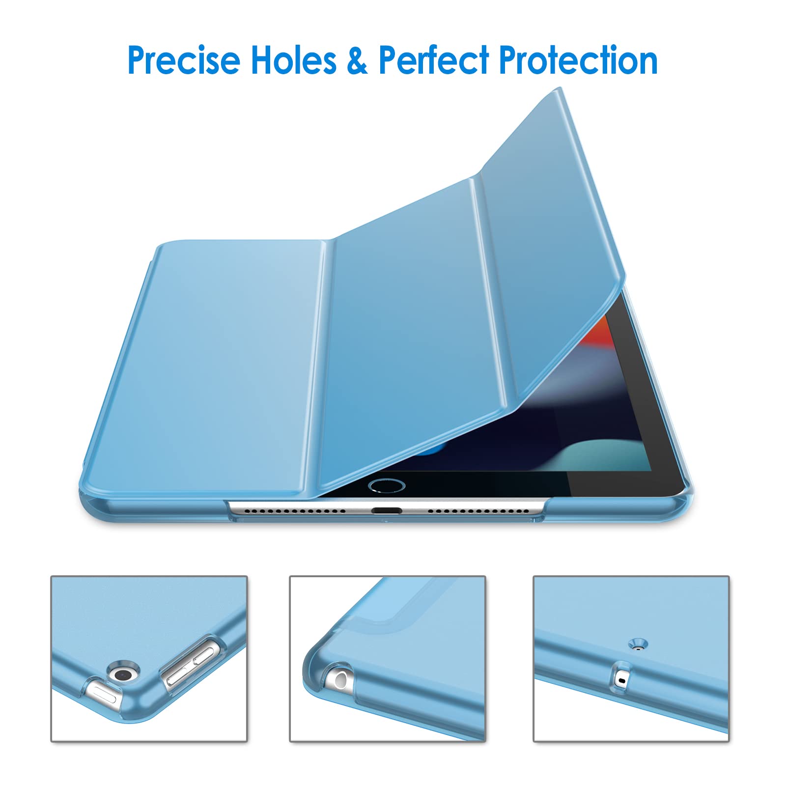 Jetech Case For Ipad 10.2-Inch (2021/2020/2019 Model, 9/8/7 Generation), Auto Wake/Sleep Cover (Blue)