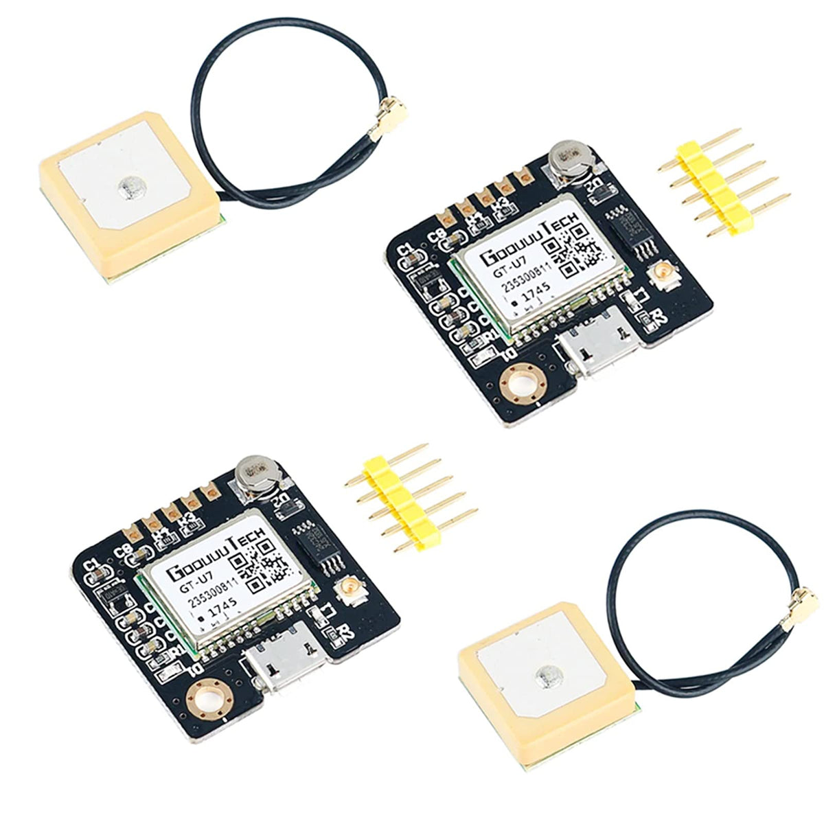 Geekstory 2 PCS GT-U7 GPS Module GPS Receiver Navigation Satellite Positioning NEO-6M with 6M 51 Microcontroller STM32 R3+IPEX Active GPS Antenna High Sensitivity for Arduino Drone Raspberry Pi Flight