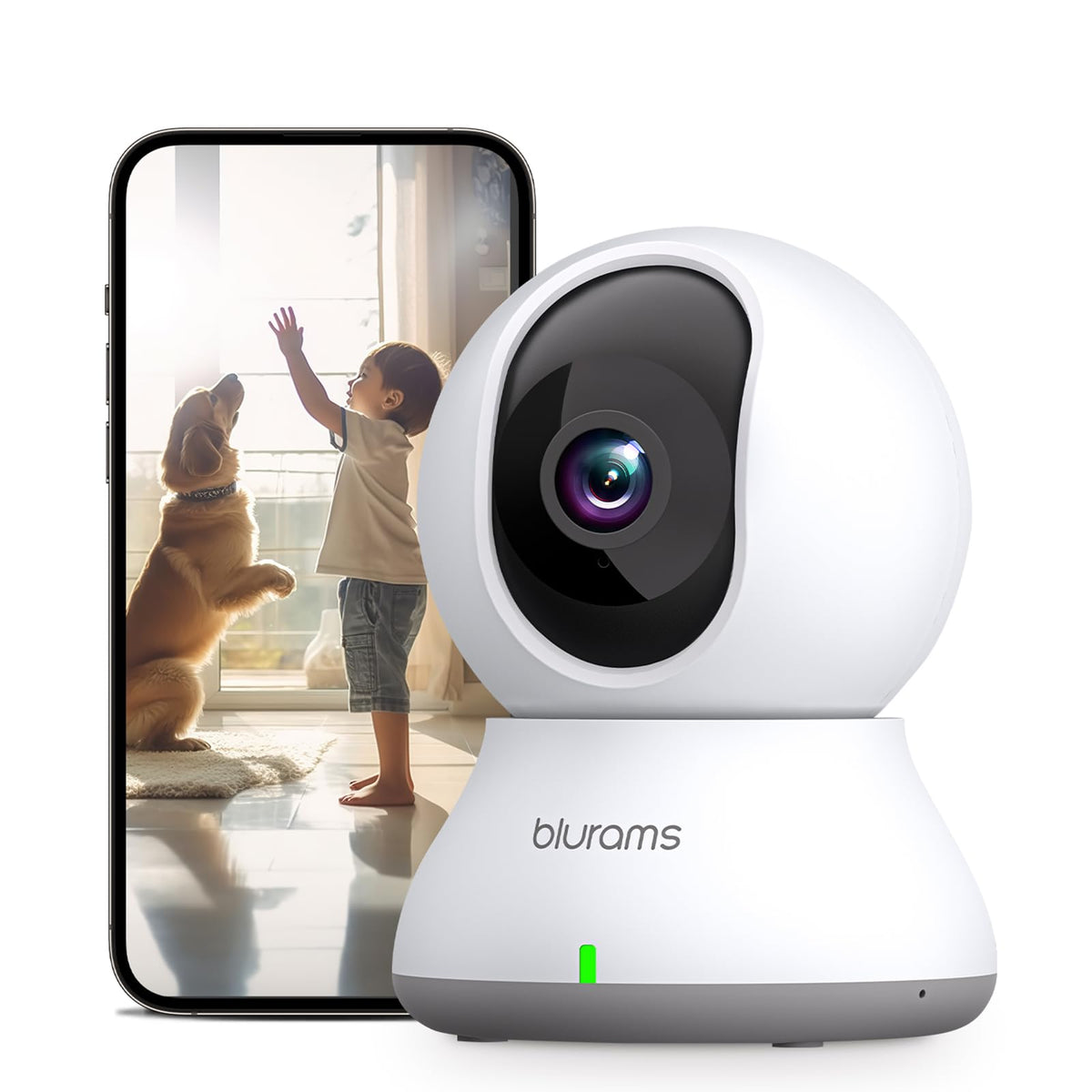 Blurams Security Camera, 2K Indoor Camera 360A Pet Camera For Home Security Wmotion Tracking, Phone App, 2-Way Audio, Ir Night V