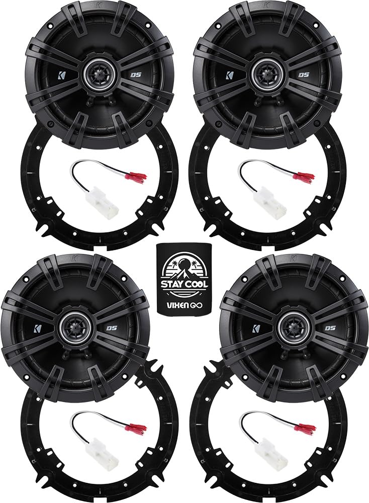 KICKER Front and Rear Door 6.75 Speakers Kit for Kia Optima 2011-2015 Upgrade Kit - 2 Pairs of DS Series 6 3/4 Inch Coaxial Spea