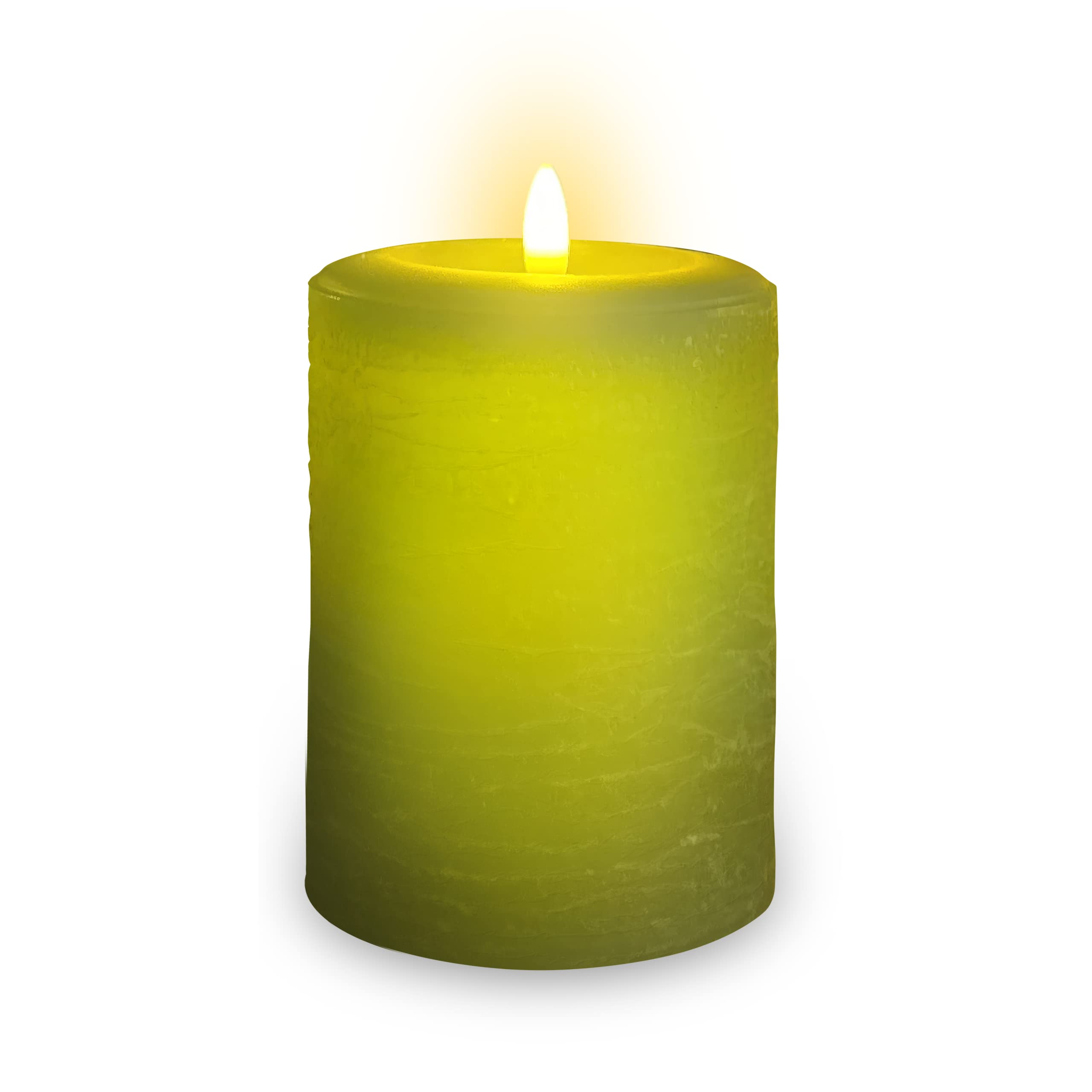 Lumipur Signature Natural Glow Flickering Flameless Led Wax Pillar Candle (3.5'' X 5'', Sage Green)