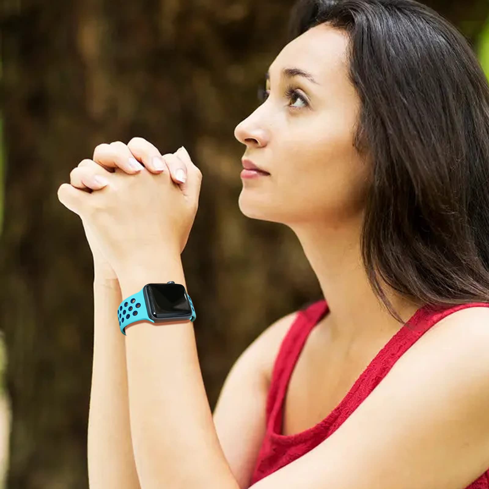 Bands Compatible With Apple Watch Band 45Mm 44Mm 42Mm 49Mm 41Mm 40Mm 38Mm For Men Women,Breathable Silicone Sport Replacement St