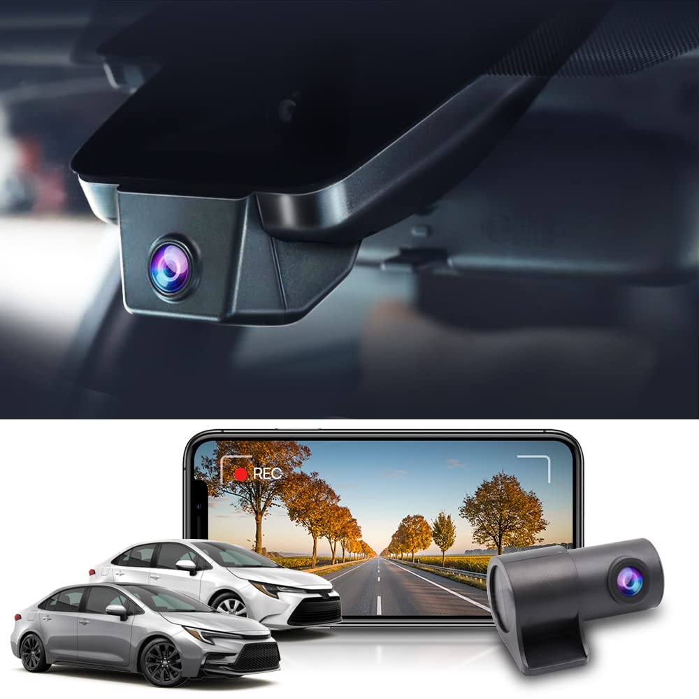 Fitcamx Front 4K+Rear 1080P Dash Cam For 2023 2024 Toyota Corolla Le Se Xle Xse Hybrid Hatchback, Oem Style, Dual Hd Video, Loop