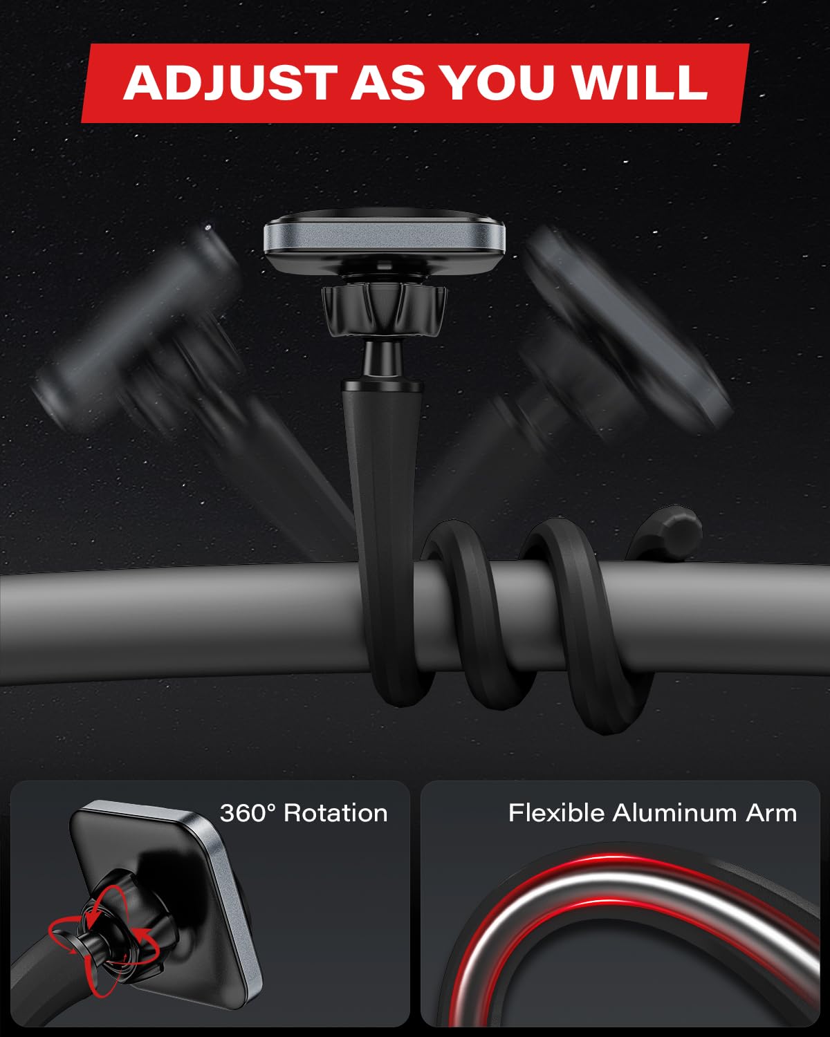 Apps2Car Magnetic Car Truck Pickup Grab Handle Phone Mount Holder Compatible With Magsafe Iphone 12-16 Fits A Pillar/Center Cons