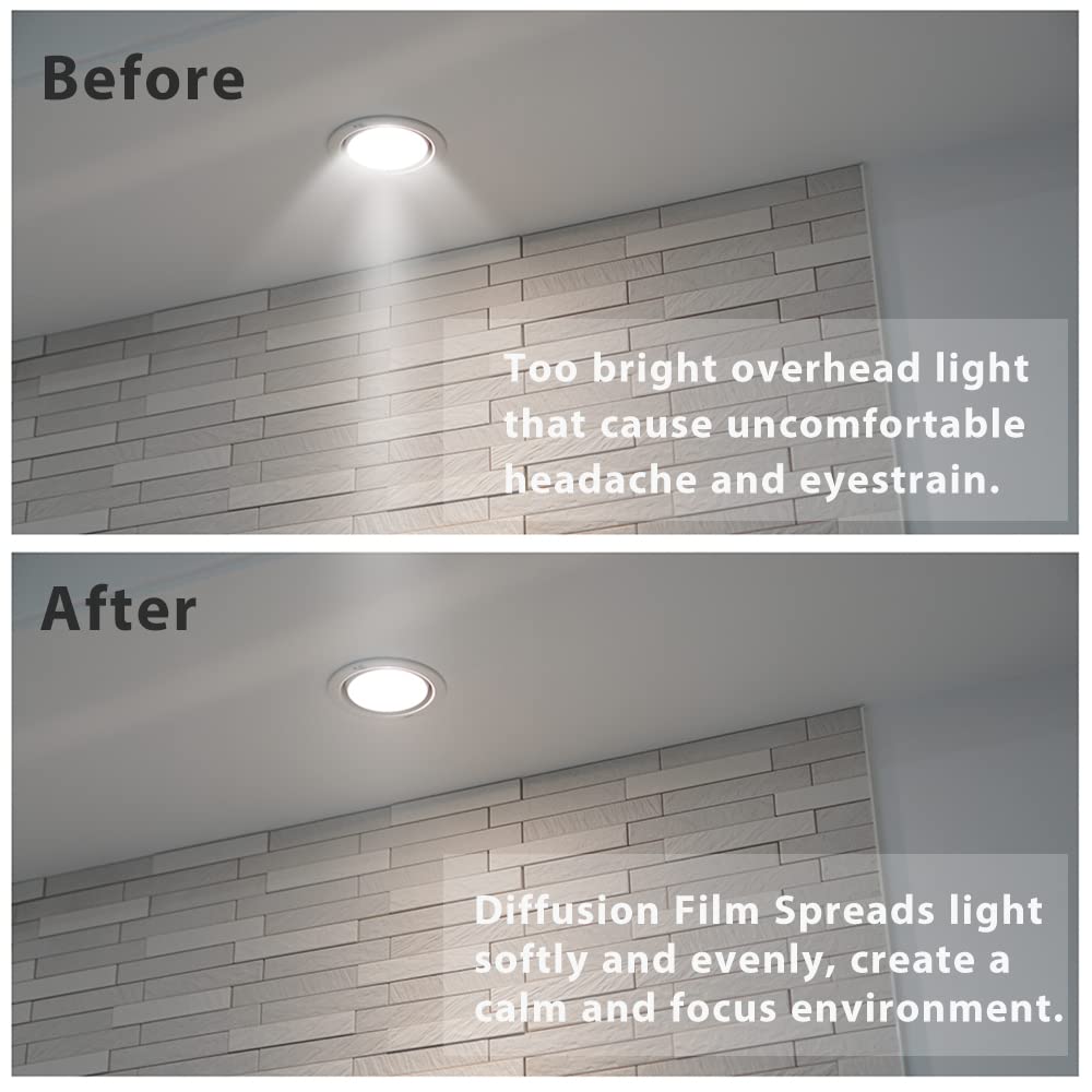 Luenir Adhesive Diffusion Film - Softening LED Lights Diffuser, 8.2x11.8in, White, PET, 3 Pack