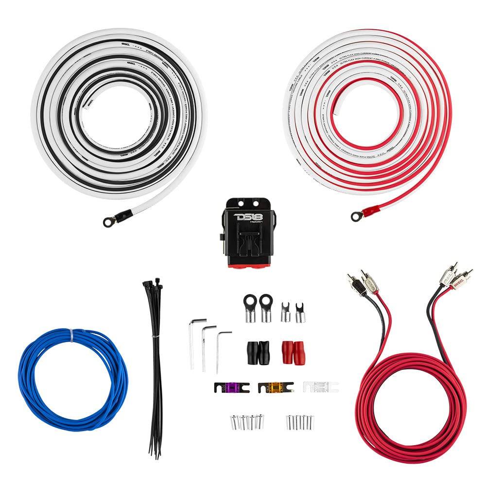 Ds18 Hydro Mofckit4 4 Gauge Marine Tinned Amplifier Installation Wiring Kit   Up To 1800 Watts, Ofc 100% Cooper