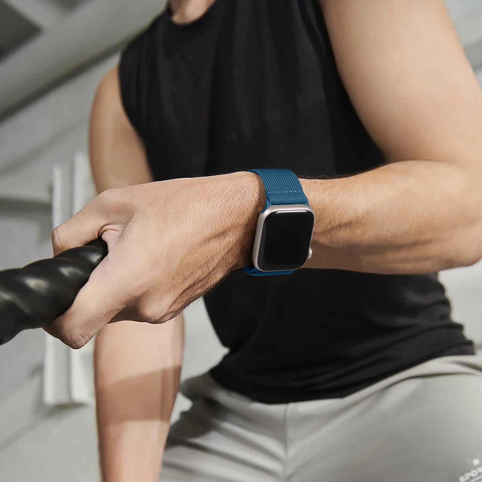 Maledan Stretchy Solo Loop Compatible With Apple Watch Bands For Men Women 44Mm 45Mm 40Mm 41Mm 38Mm 49Mm 42Mm,Soft Nylon Elastic