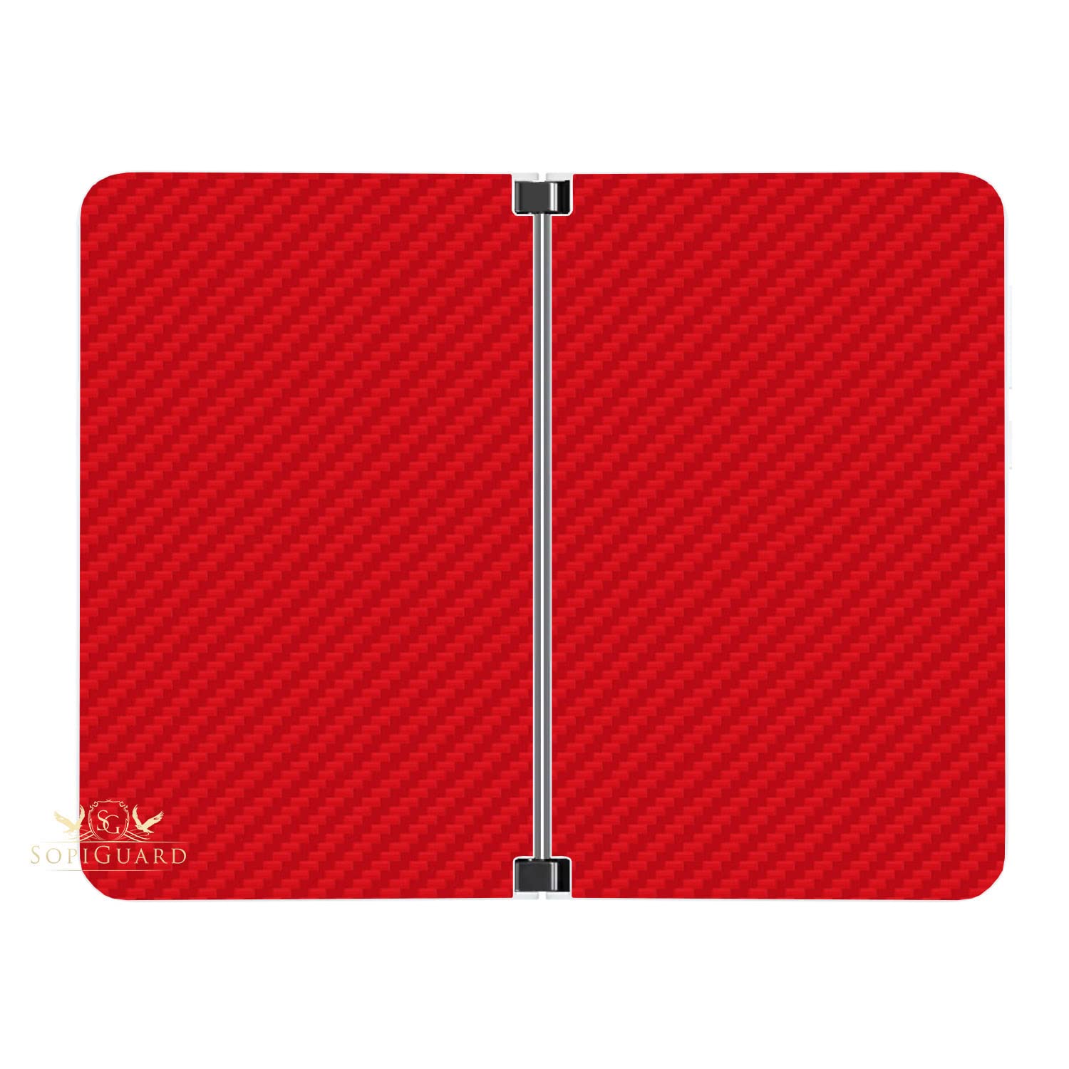 Sopiguard Sticker For Surface Duo Phone Edge To Edge Precision Vinyl Skin Wrap (Carbon Red)