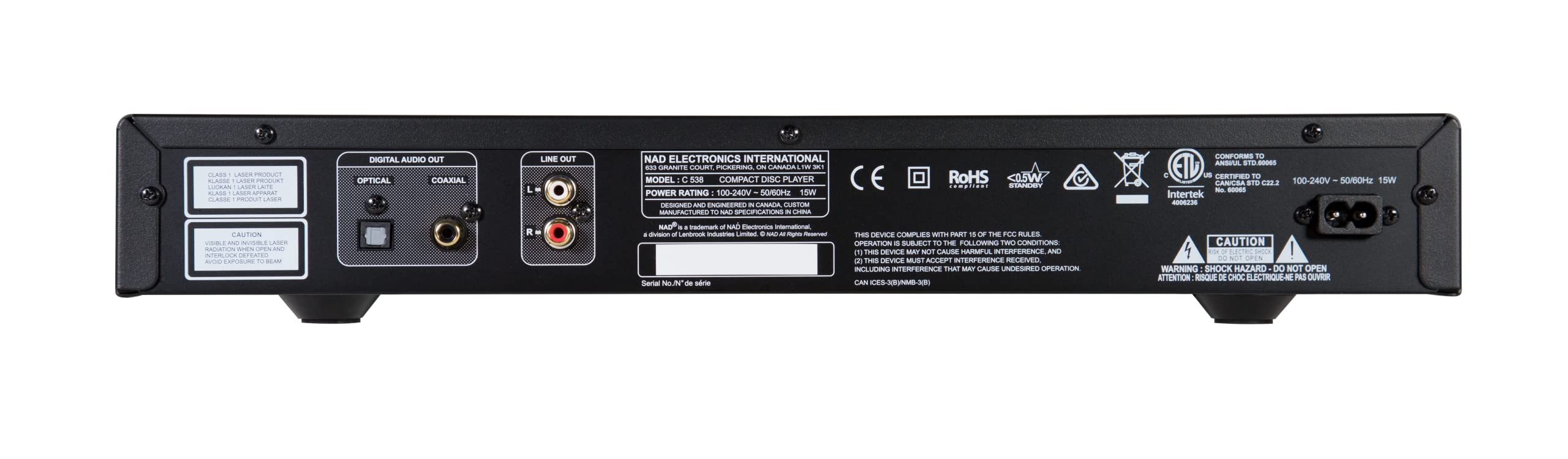 Nad C 538 Cd Player   Wolfson 24 Bit Dac, Cd R/Cd Rw Playback, Optical/Coaxial