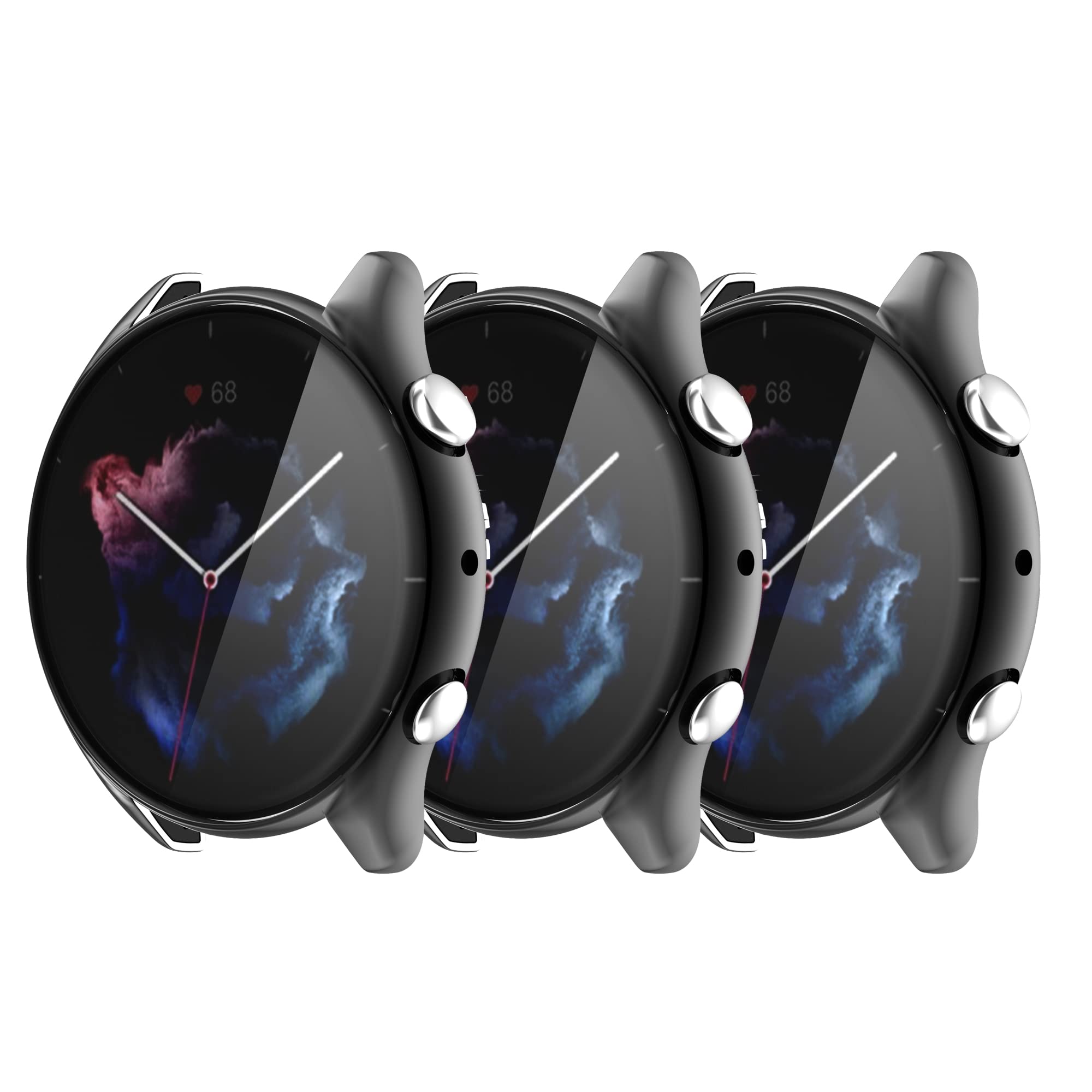 E Ecsem Screen Protector Case Compatible With Amazfit Gtr 3 & Gtr 3 Pro Premium Soft Tpu Slim Plated Protective Cover [Scratch P