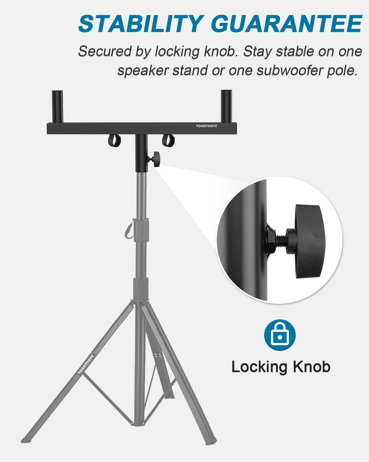 Vondynote Dual Speaker Pole Mount Speaker Mounting Fork Bracket Bar Speaker Pole Adapter, Set Of 2