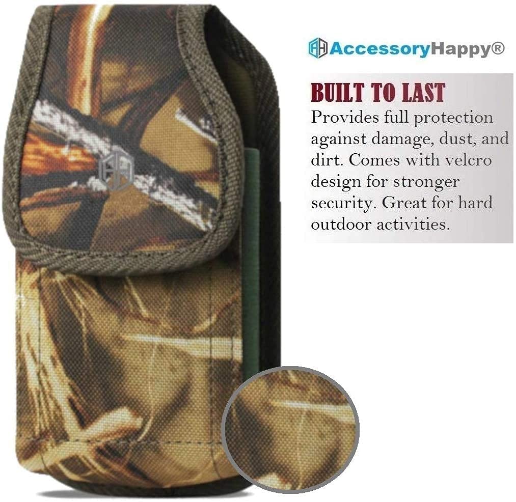 Ah Military Grade Camo Cell Phone Holster Men Cell Phone Belt Holder, Compatible W/ [Iphone Iphone 12 Mini Se 5 5S 5C Samsung J1